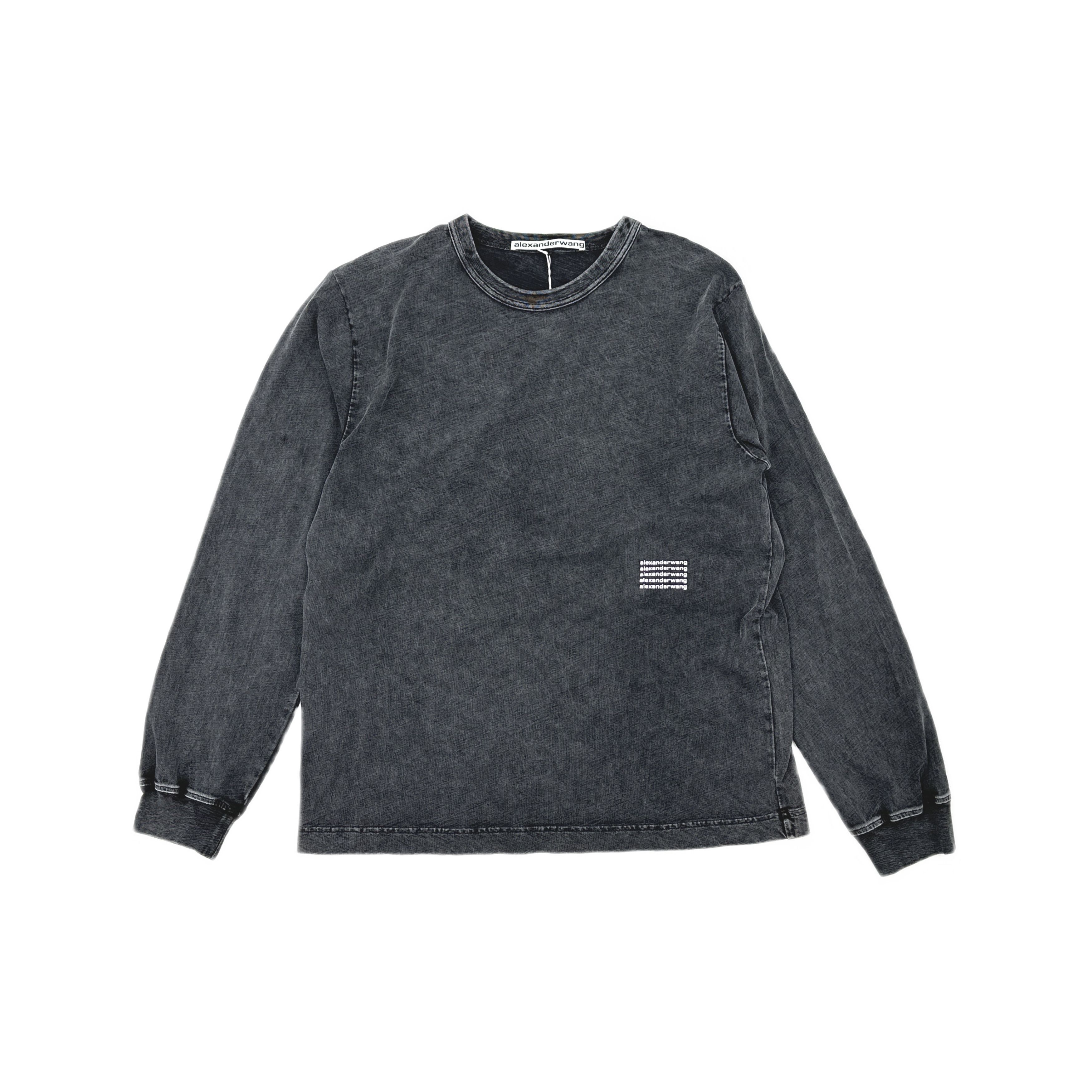 Alexander Wang Alexander Wang Acid Wash Logo Long Sleeve T-Shirt Size XL Size US XL / EU 56 / 4 - 1 Thumbnail