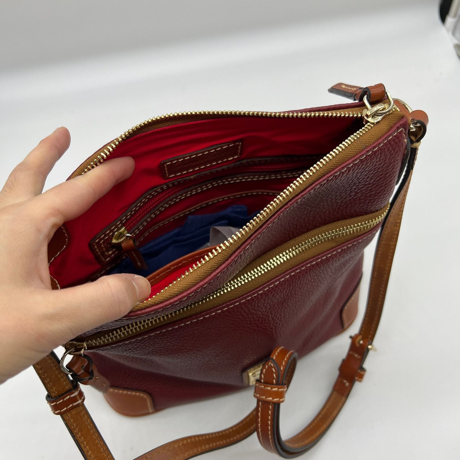 Dooney & Bourke Dooney & Bourke Pebble Leather Crossbody Handbags Wine Size ONE SIZE - 3 Thumbnail