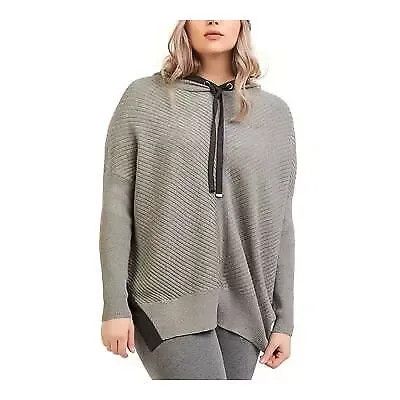 Other Black Tape Women's Plus Size Ribbed Hooded Sweater, Gray Cha Size ONE SIZE - 1 Thumbnail