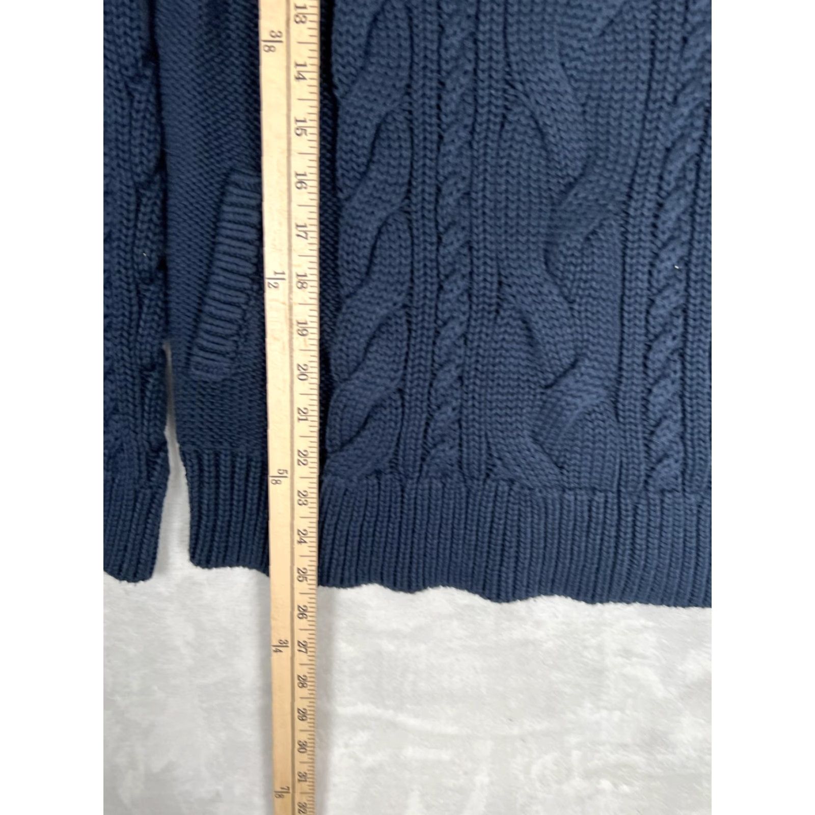 Vintage VINTAGE? (No) L.L. Bean Double L Cable Knit Cowl Neck Sweater Womens L Petite Blue Pullover Size L / US 10 / IT 46 - 7 Thumbnail