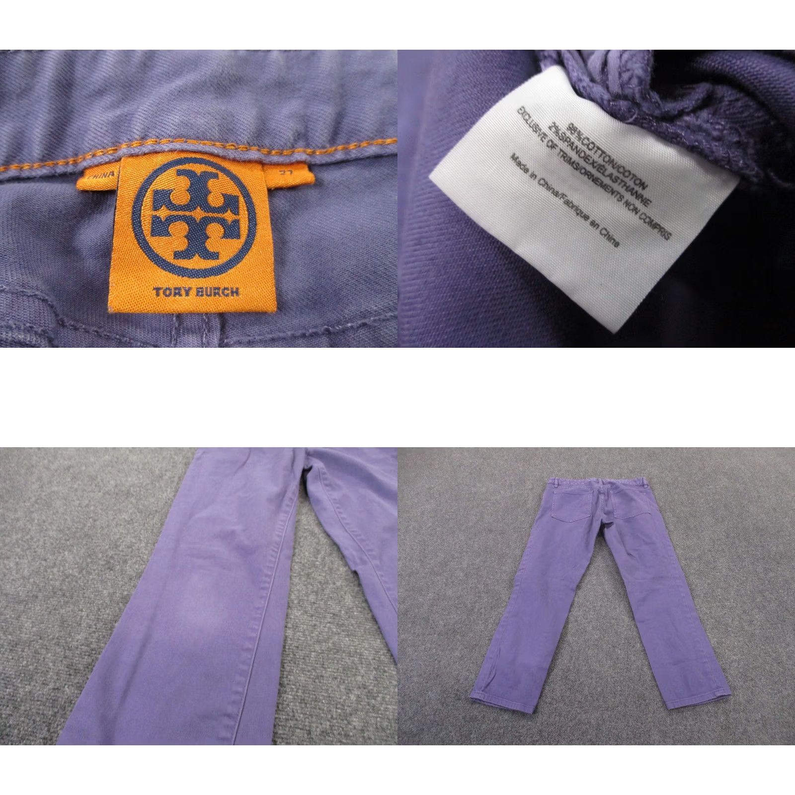 Tory Burch Tory Burch Jeans Womens 27 Purple Alexa Cropped Skinny Casual Classic Preppy Jeans Size 27" / US 4 / IT 40 - 8 Thumbnail