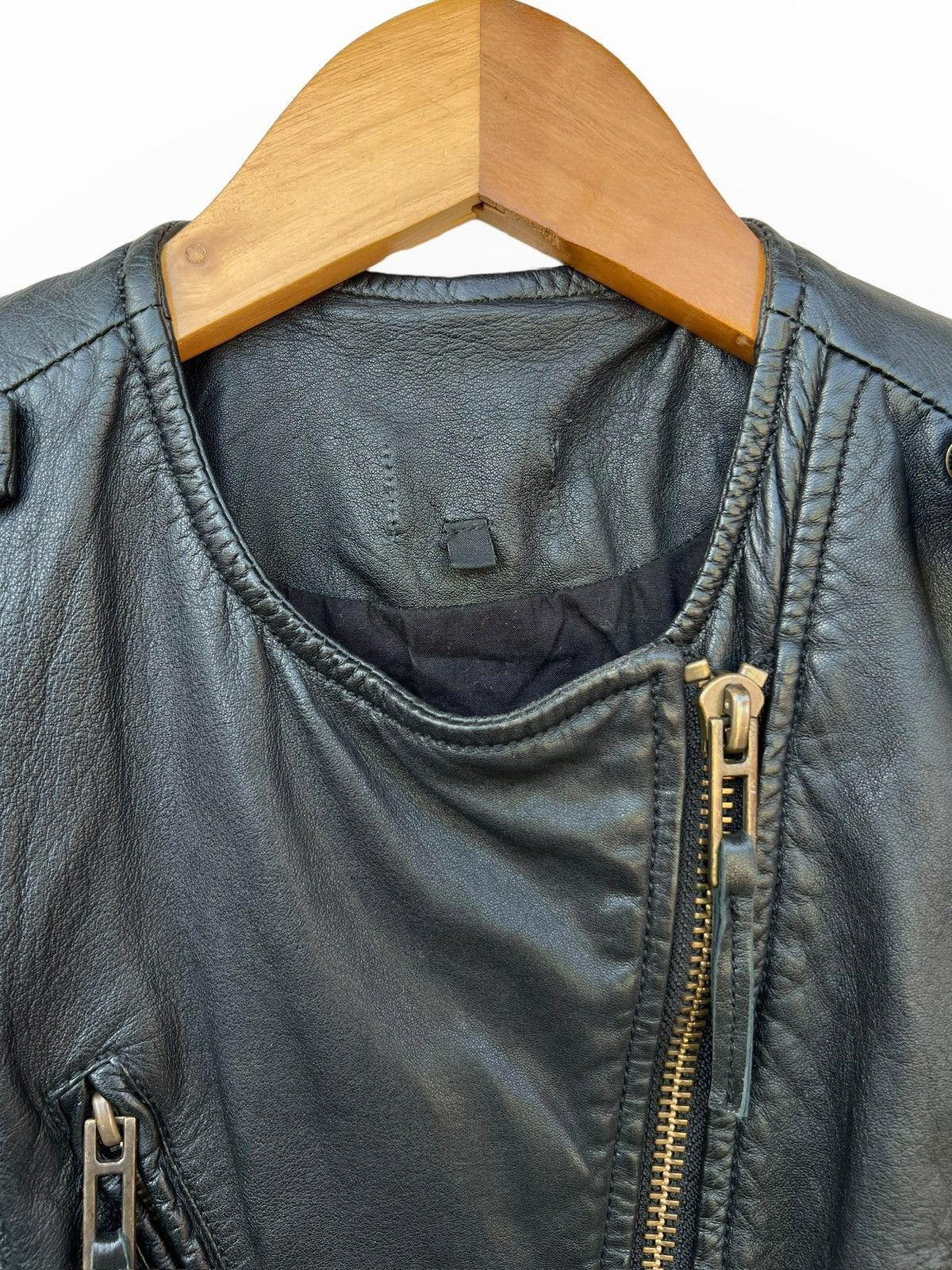 Japanese Brand Black Biker Leather Multipocket Gothic Leather Vest Jacket Size US S / EU 44-46 / 1 - 6 Thumbnail