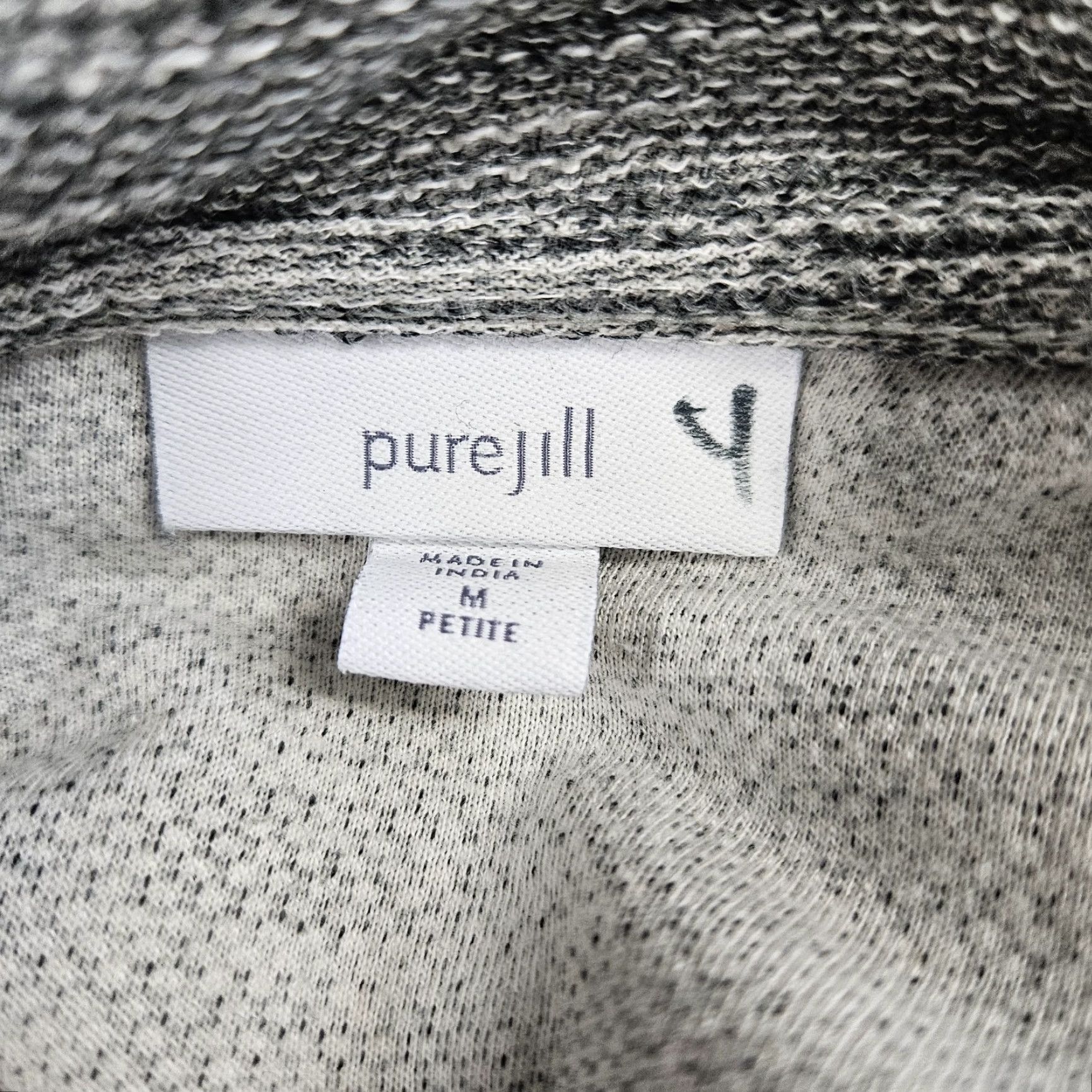 J. Jill VINTAGE Pure Jill Womens Knit Dress Sz Medium Petite Gray Long Sleeve Cotton Size M / US 6-8 / IT 42-44 - 6 Thumbnail