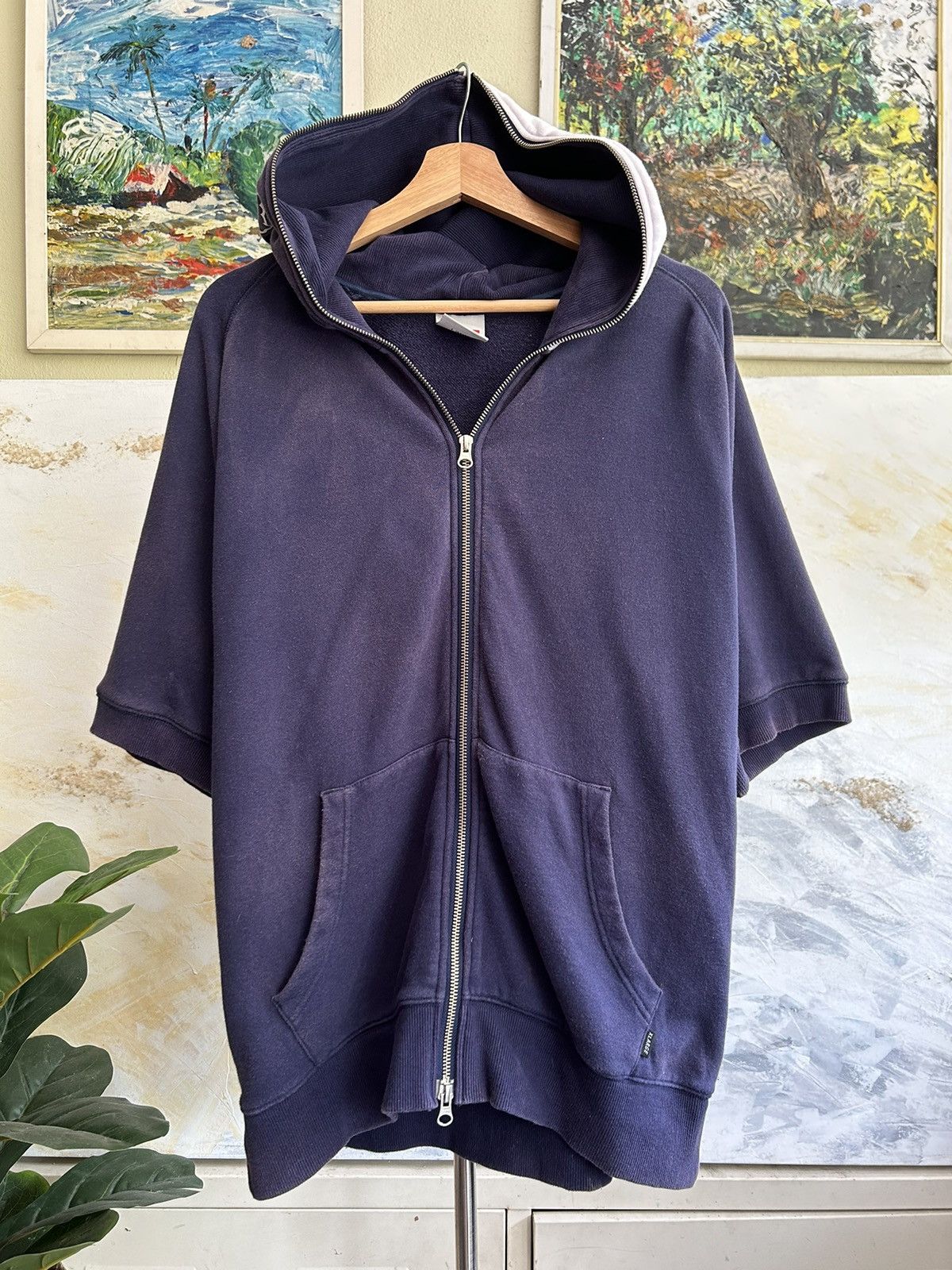 image of Xlarge Hoodie Full Zipper in Faded Blue, Men's