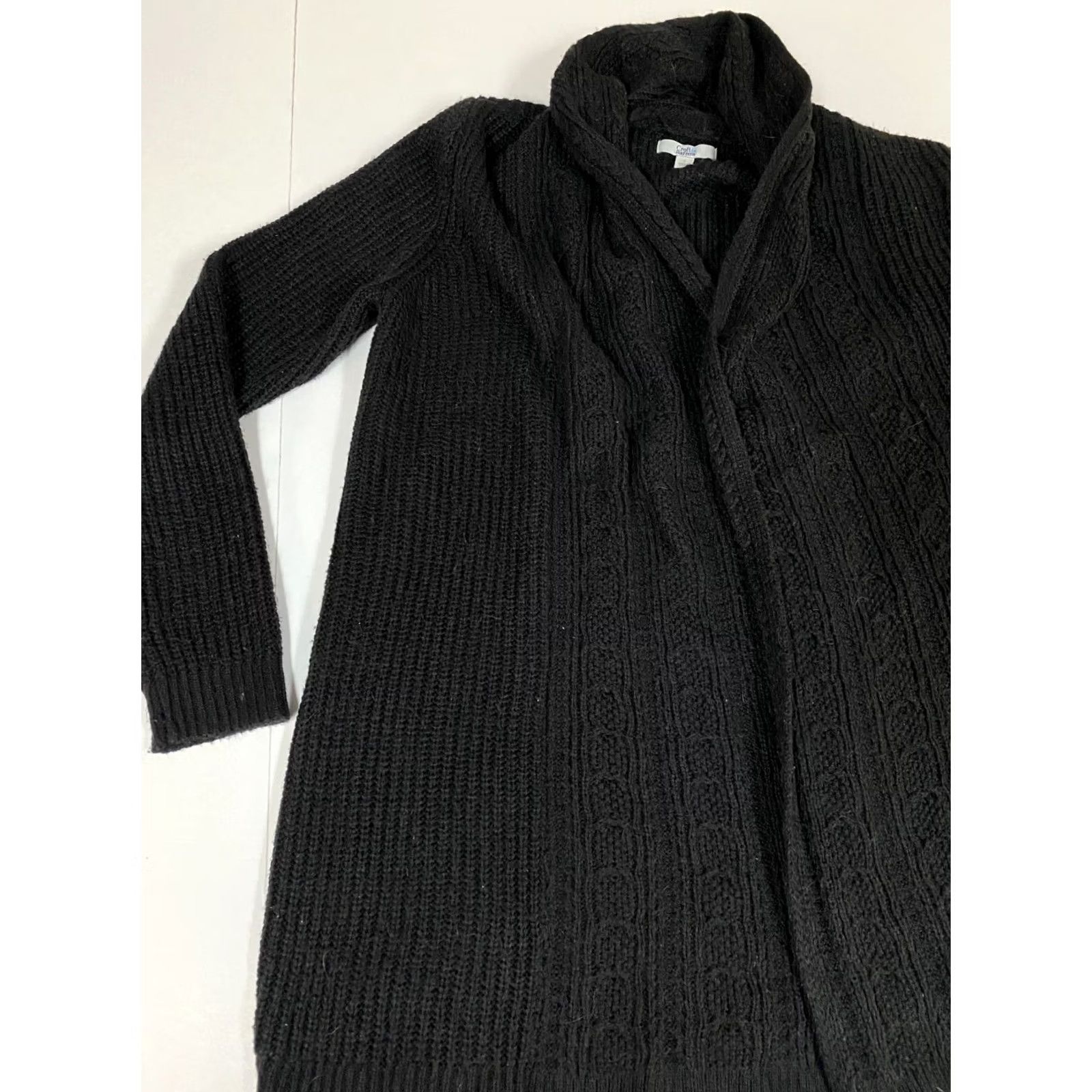 Croft & Barrow Croft & Barrow Cardigan Sweater Womens S Black Crew Neck Long Sleeve Embroidered Acrylic Knit Classic all seasons Size S / US 4 / IT 40 - 3 Thumbnail