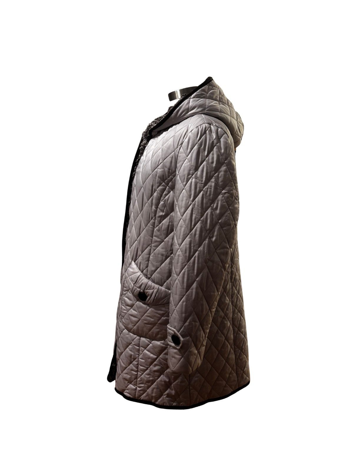 Other Women’s light gray quilt Coat with hoodie.wj1412 Size XL / US 12-14 / IT 48-50 - 6 Thumbnail
