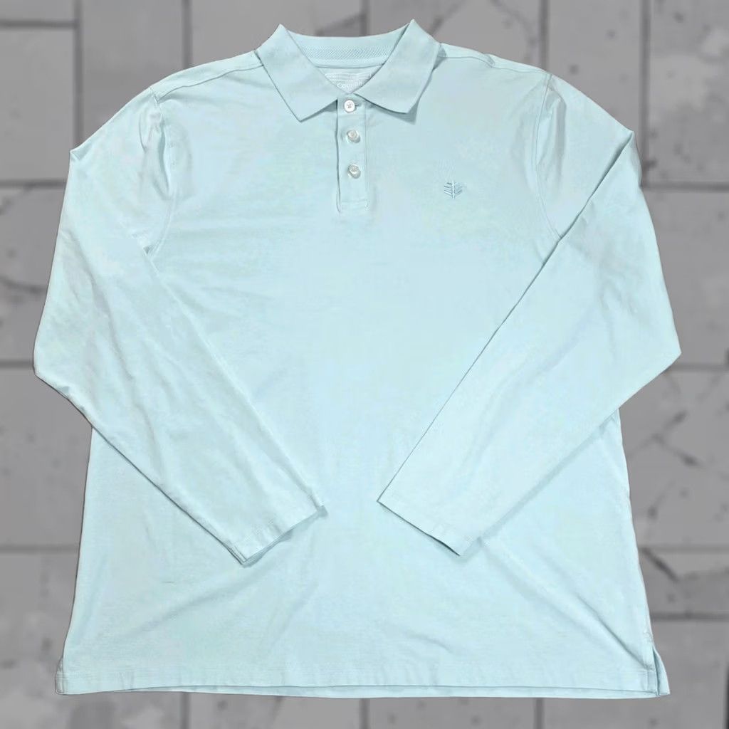 Vintage Coolibar Polo Shirt Mens L Mint Green Long Sleeve UPF 50 Outdoor Polo Mens L Green Size US L / EU 52-54 / 3 - 1 Thumbnail