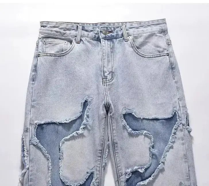 Japanese Brand Swag Style Blue Frayed Jeans Pants Size US 32 / EU 48 - 5 Thumbnail