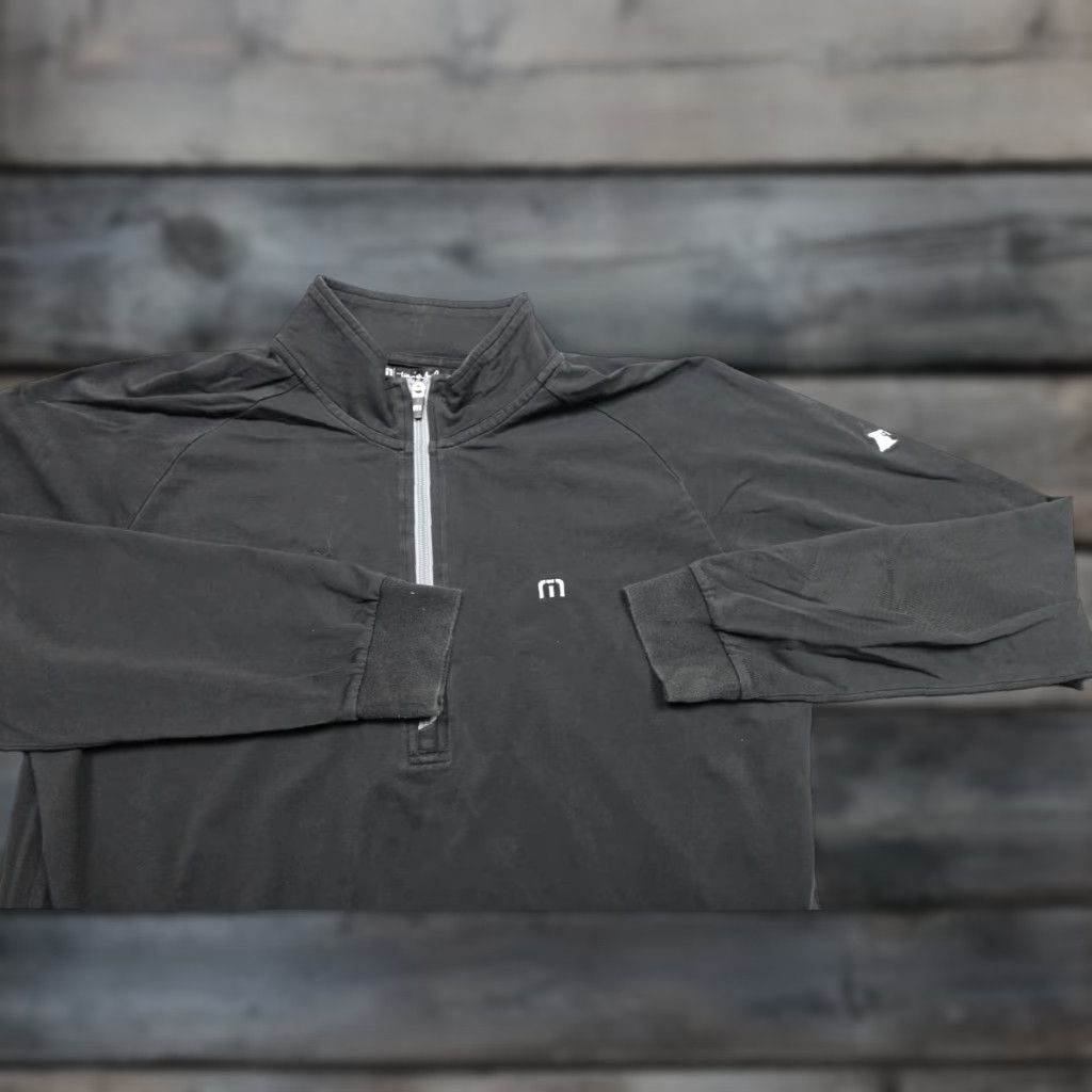 TravisMathew Travis Mathew Pullover Shirt Mens Large Black Performance Stretch Active Quater Zip Sweatshirt Zippered Knit Fleece Outdoor Winter Size US L / EU 52-54 / 3 - 1 Thumbnail