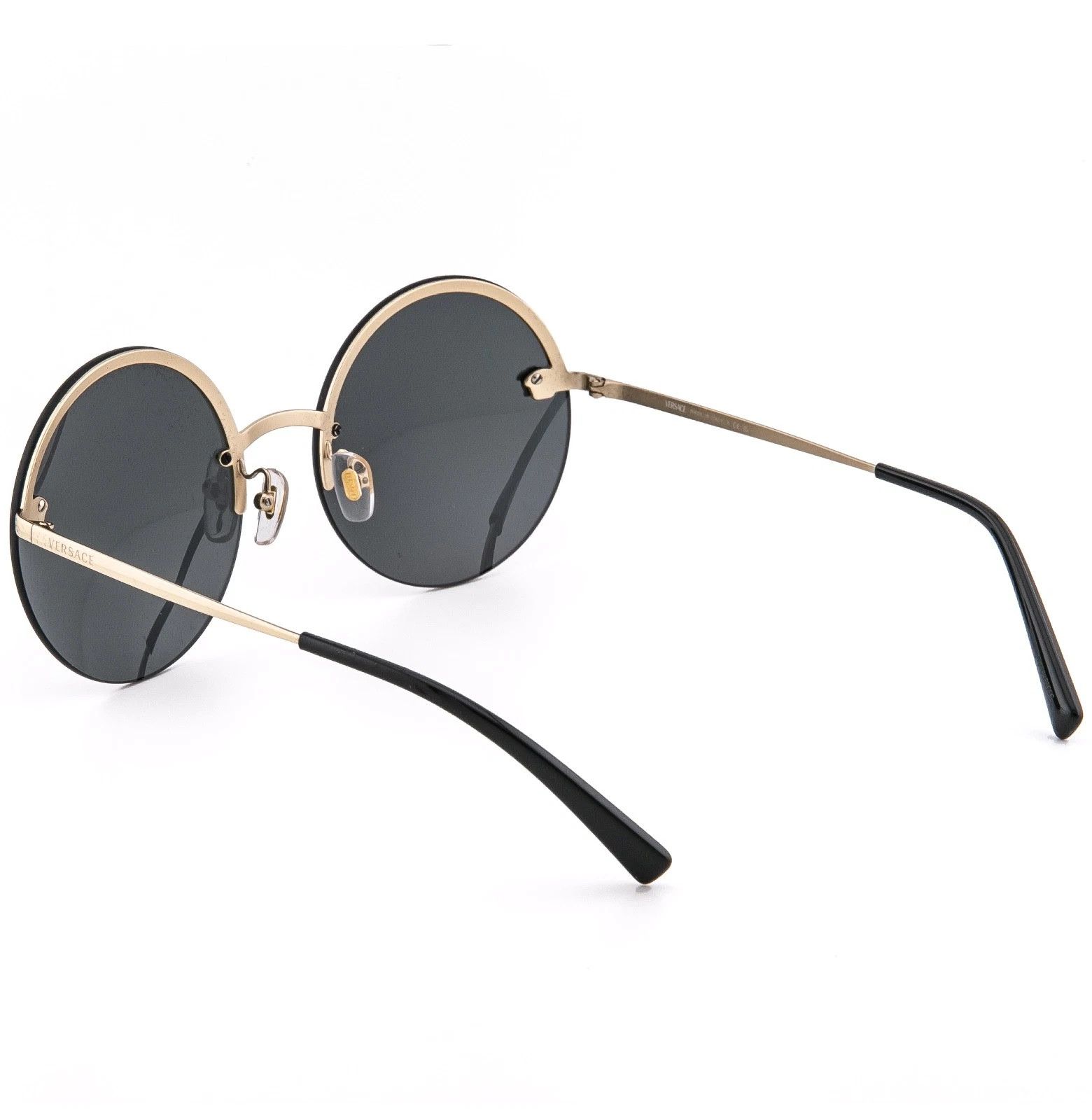 Versace VERSACE VE2176 GLAM Stud Medusa 2176 Black Round Sunglasses Size ONE SIZE - 3 Thumbnail