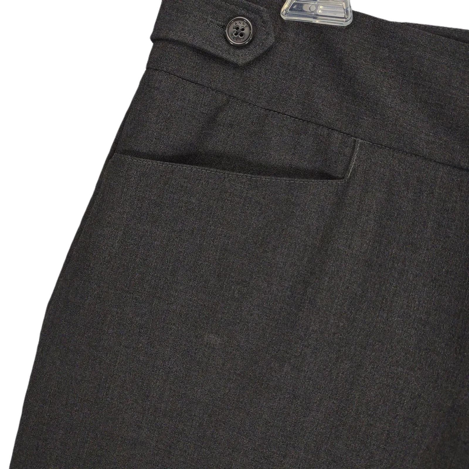 Anne Klein Anne Klein Women's 14 Gray Wide Leg Dress Pants High Waist Size 36" / US 14 / IT 50 - 7 Thumbnail