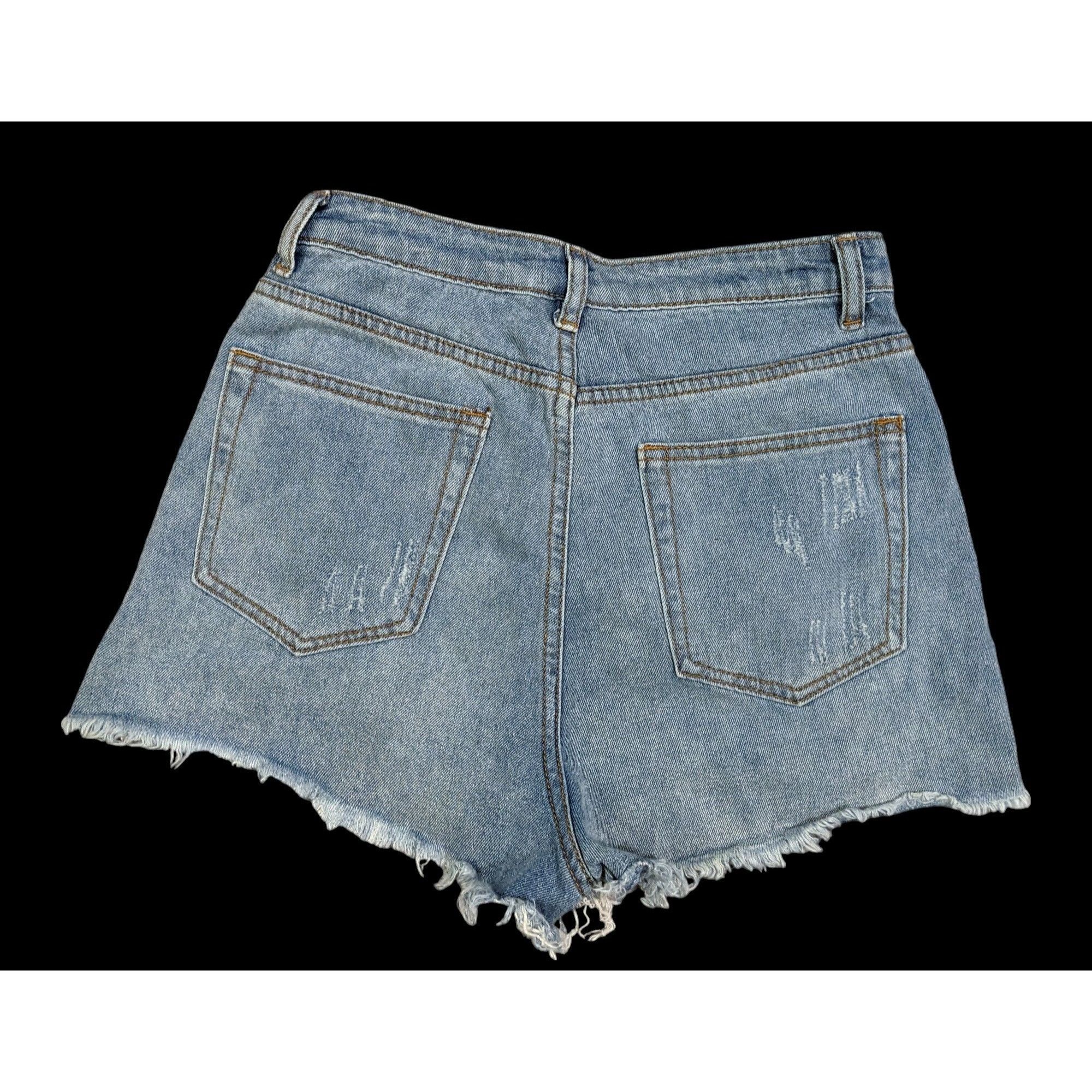 Other Distressed High Rise Four Button Denim Shorts by Signature 8 Size 28" / US 6 / IT 42 - 2 Thumbnail