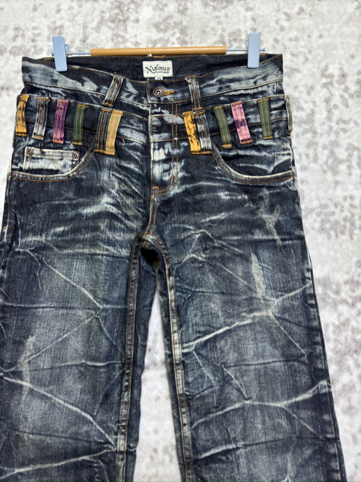Hysteric Glamour Vintage Y2K Nylaus Double Waist Acid Wash Distressed Denim Size US 30 / EU 46 - 5 Thumbnail