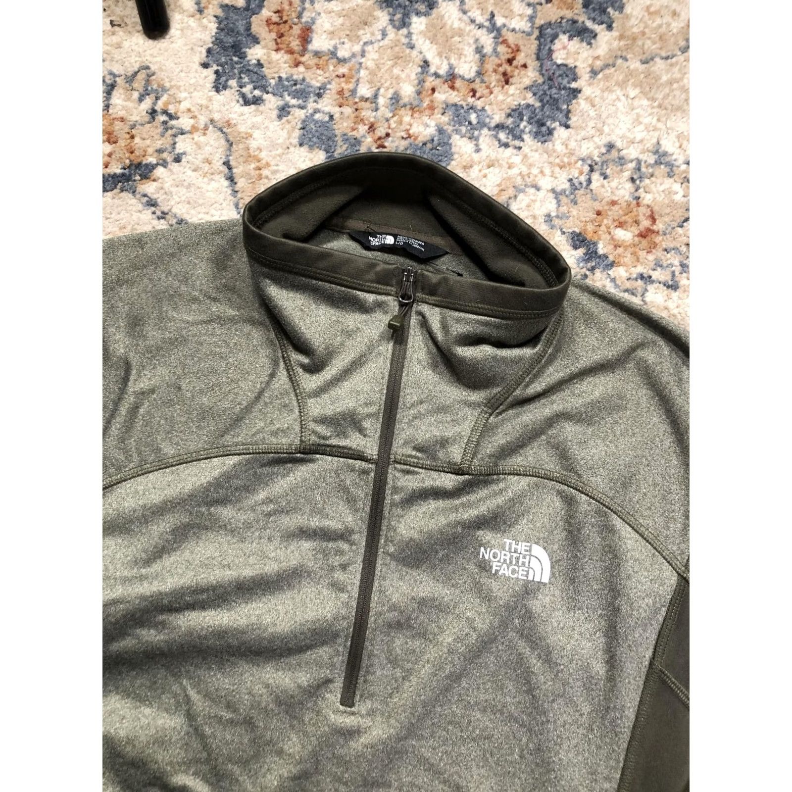 The North Face The North Face Pullover Mens L Green Fleece 1/4 Zip Long Sleeve Hiking Colorblock Jacket Size US L / EU 52-54 / 3 - 6 Thumbnail