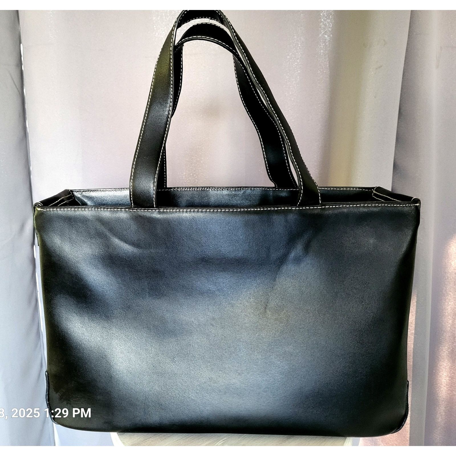 Other Leather Tote Briefcase Laptop Bag Women Black Size ONE SIZE - 3 Thumbnail