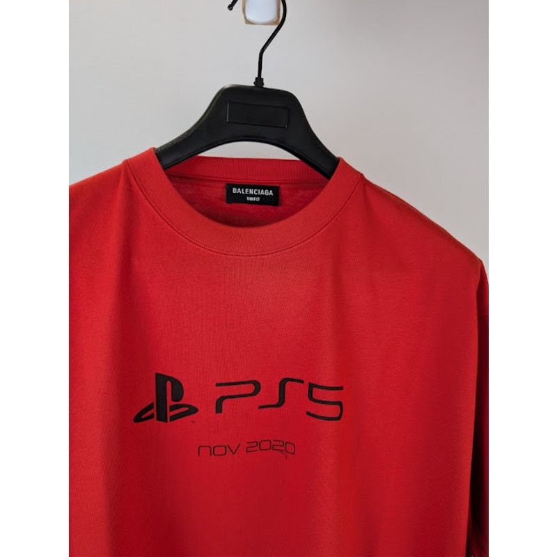 Balenciaga × Playstation o1rshd1 Boxy T-shirt in Verm / Red Size US L / EU 52-54 / 3 - 8 Thumbnail