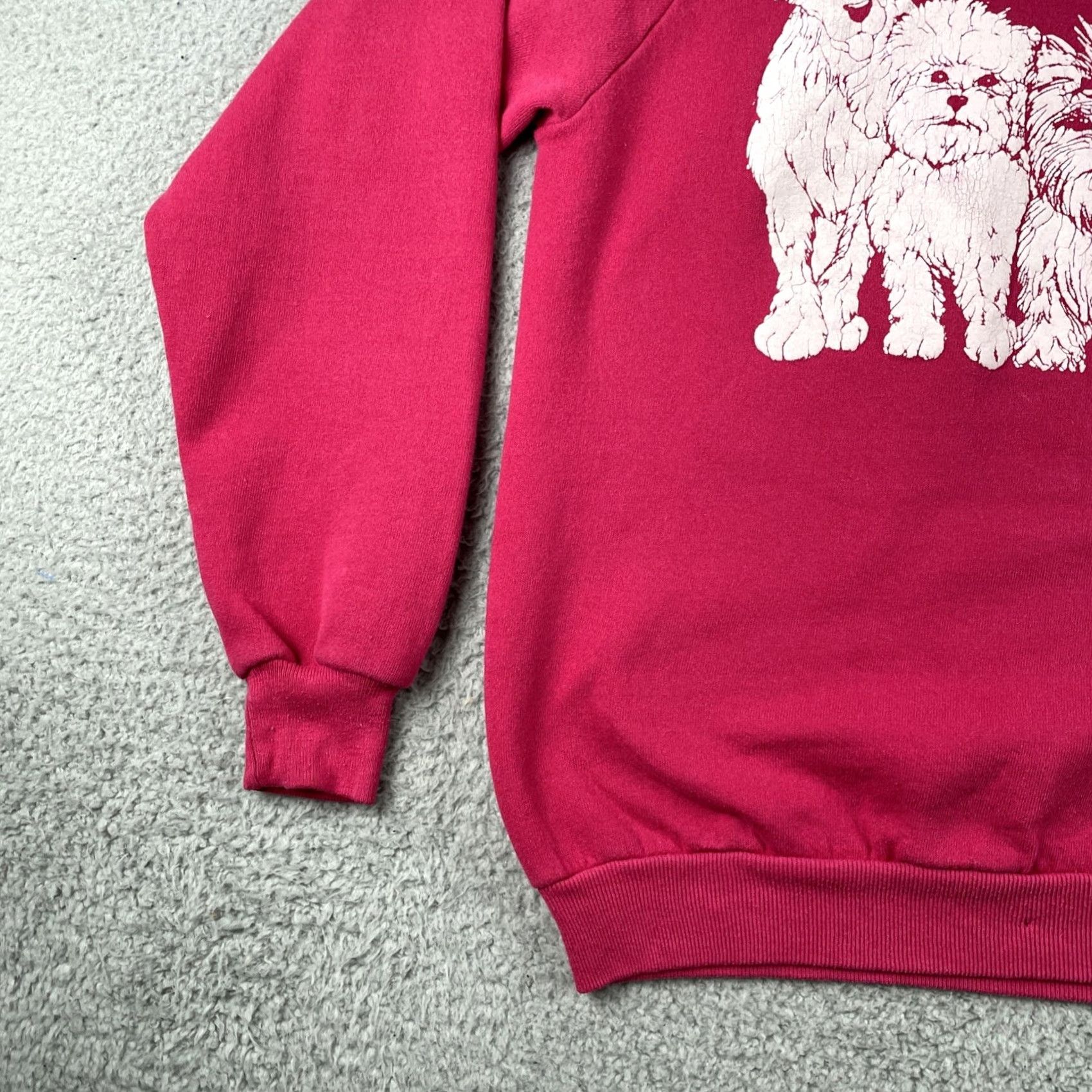 Jerzees Vtg Jerzees Pink Large Raglan Sweatshirt Men Crew Neck 90s Double Sided Dog Print USA Made Raglan Sweatshirt Size US L / EU 52-54 / 3 - 7 Thumbnail