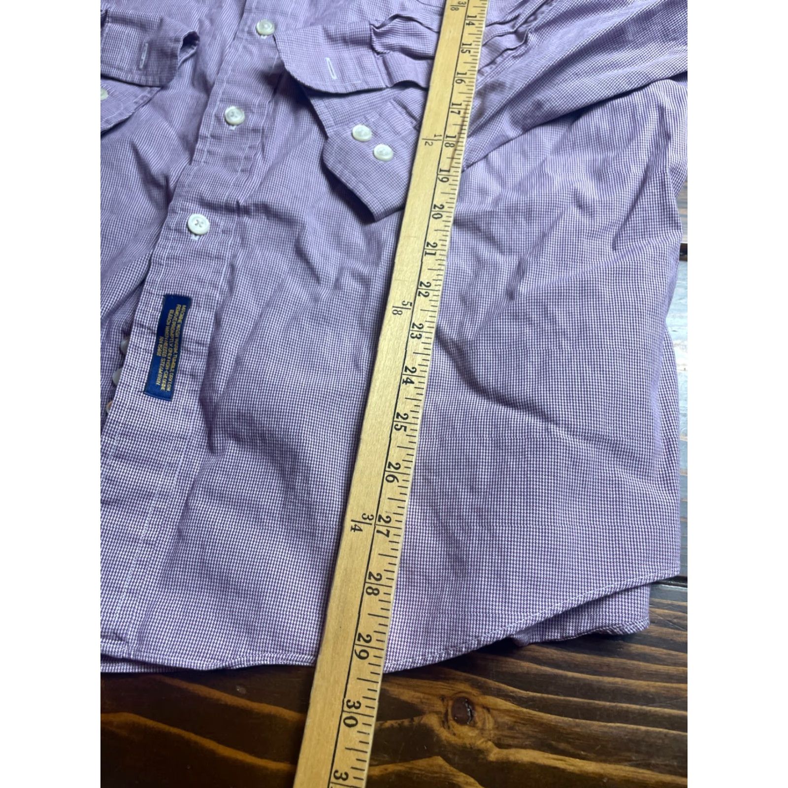 Tommy Hilfiger TOMMY HILFIGER Shirt 16-1/2 34-35 Purple White Button-Up Long Sleeve Mens Casual Plaid Size US L / EU 52-54 / 3 - 7 Thumbnail