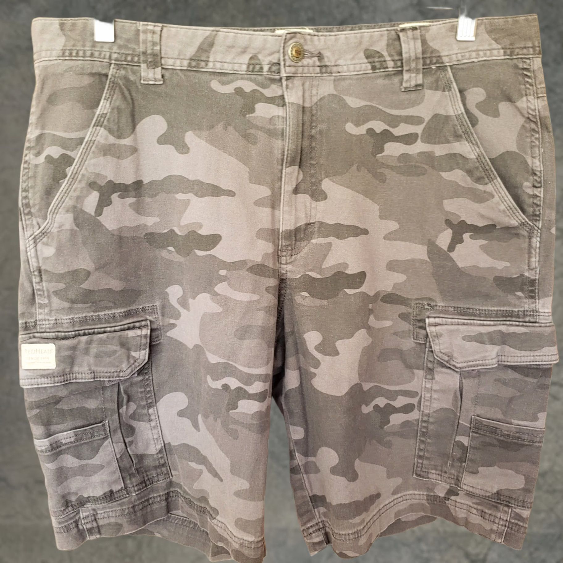 Vintage Red Head Mens Cargo Shorts Black Gray Stonewashed Camouflage Size 36x9 Size US 36 / EU 52 - 1 Thumbnail