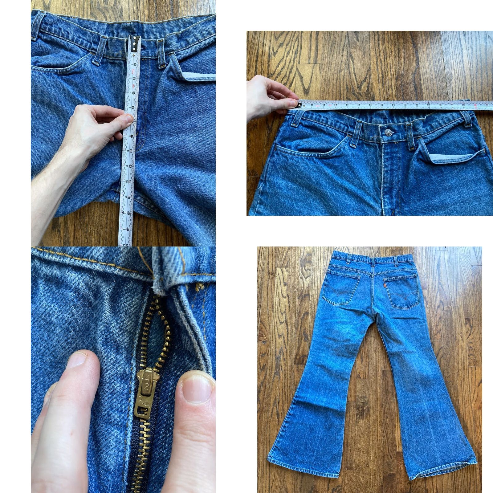 Levi's VINTAGE Levi's Jeans 684 Bell Bottom Flare Womens Size 31 31.5 Inseam Orange Tab Blue 70s 80s Hippie USA Mens/ Womens Size 24" / US 00 / IT 34 - 8 Thumbnail