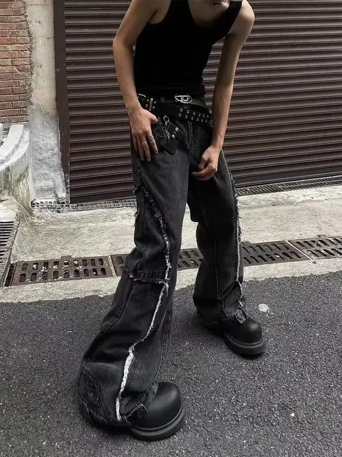 Jean VIBE Vintage Raw Y2K Micro Flare Street Hip Hop Jeans Size US 32 / EU 48 - 3 Thumbnail
