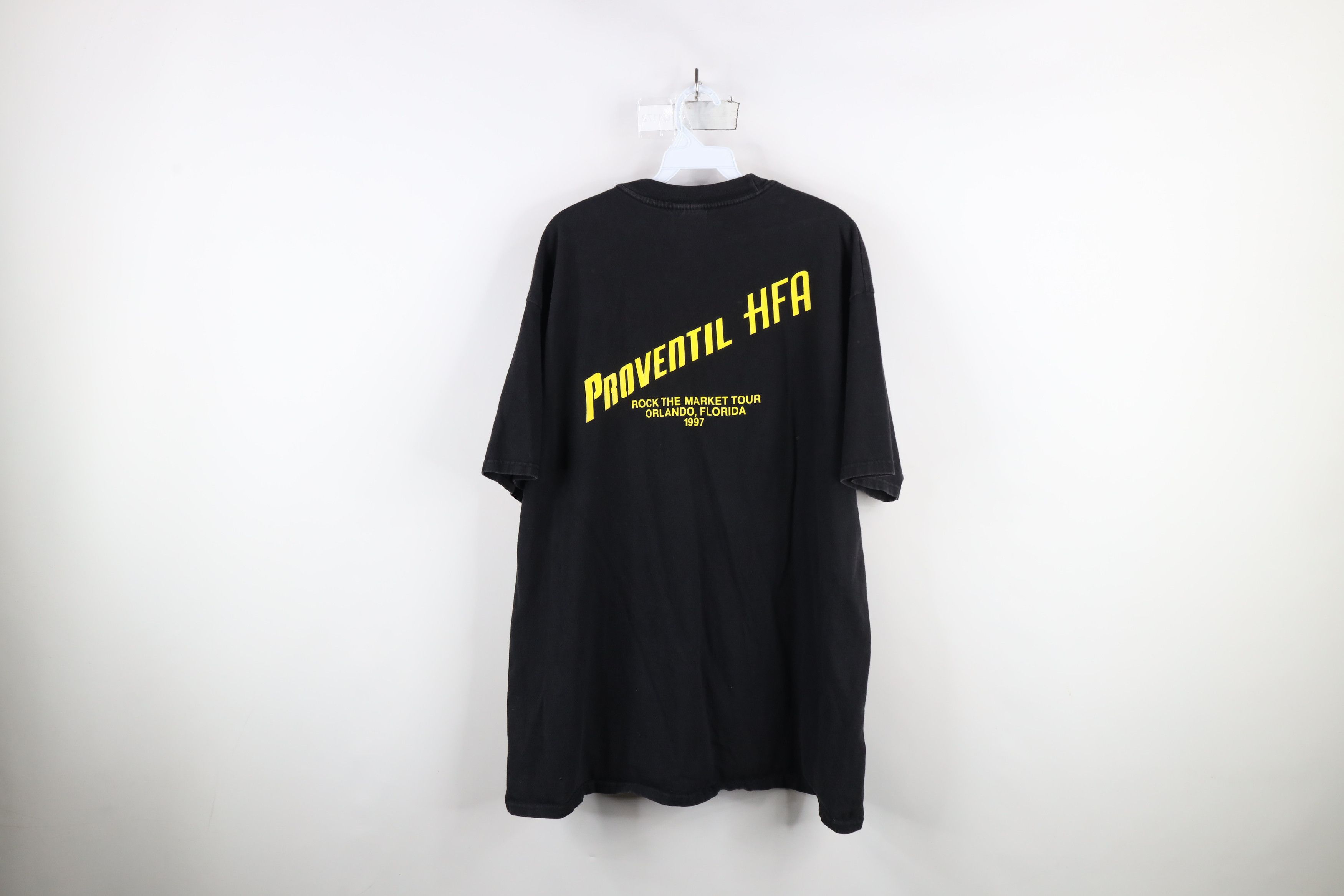 Vintage Vintage 90s 1997 Rock The Market Tour Proventil HFA T-Shirt Size US XL / EU 56 / 4 - 9 Thumbnail