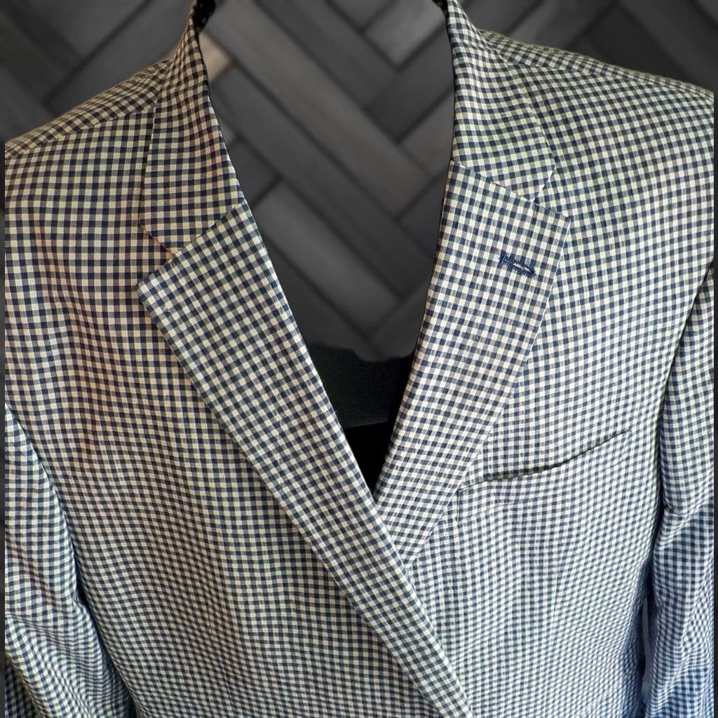 Tommy Hilfiger VINTAGE Tommy Hilfiger Cotton Blazer Navy/White 2 Button Single Breasted 48R Mens Size 48R - 1 Thumbnail