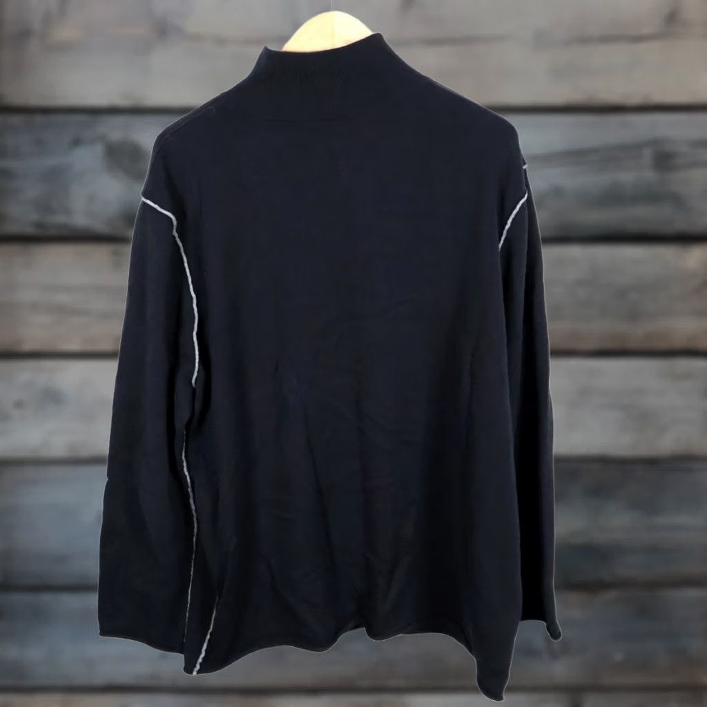 Carbon2Cobalt VINTAGE? No. Carbon2Cobalt Cashmere Cotton Henley Sweater Men's 2XL Black Mock Neck Size US XXL / EU 58 / 5 - 1 Thumbnail