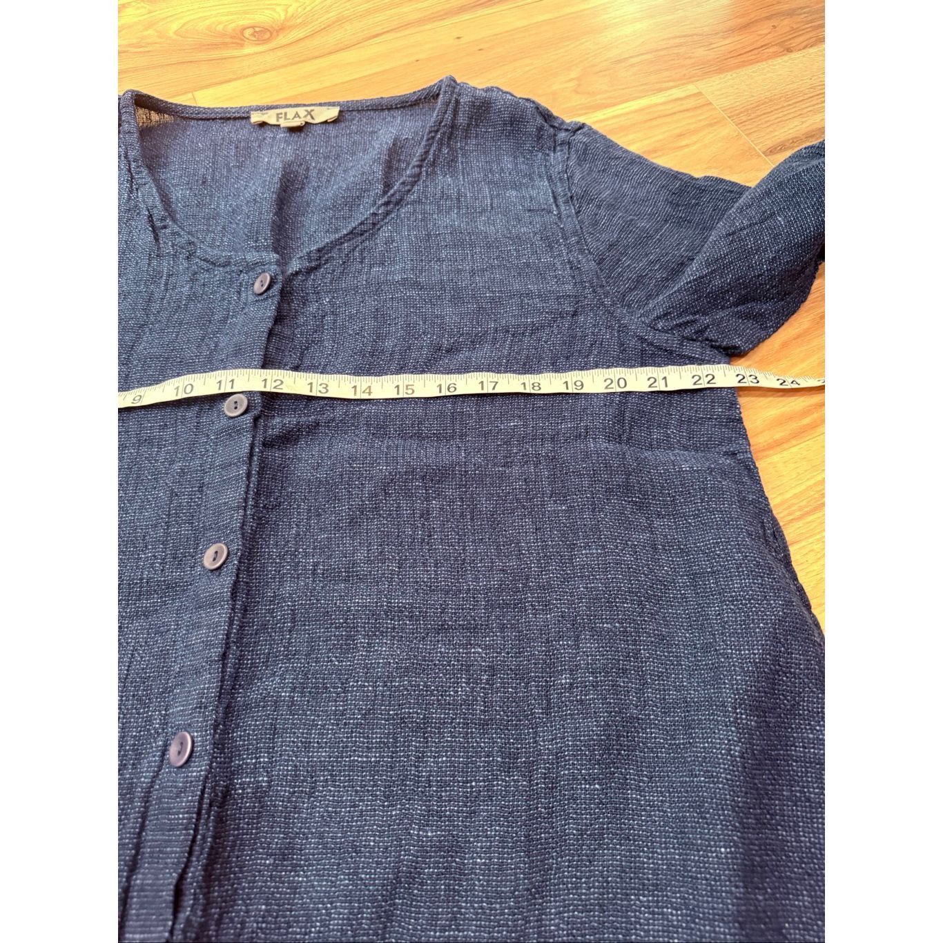 FLAX Flax NWOT navy blue button front heavy linen jacket boho lag Size M / US 6-8 / IT 42-44 - 7 Thumbnail