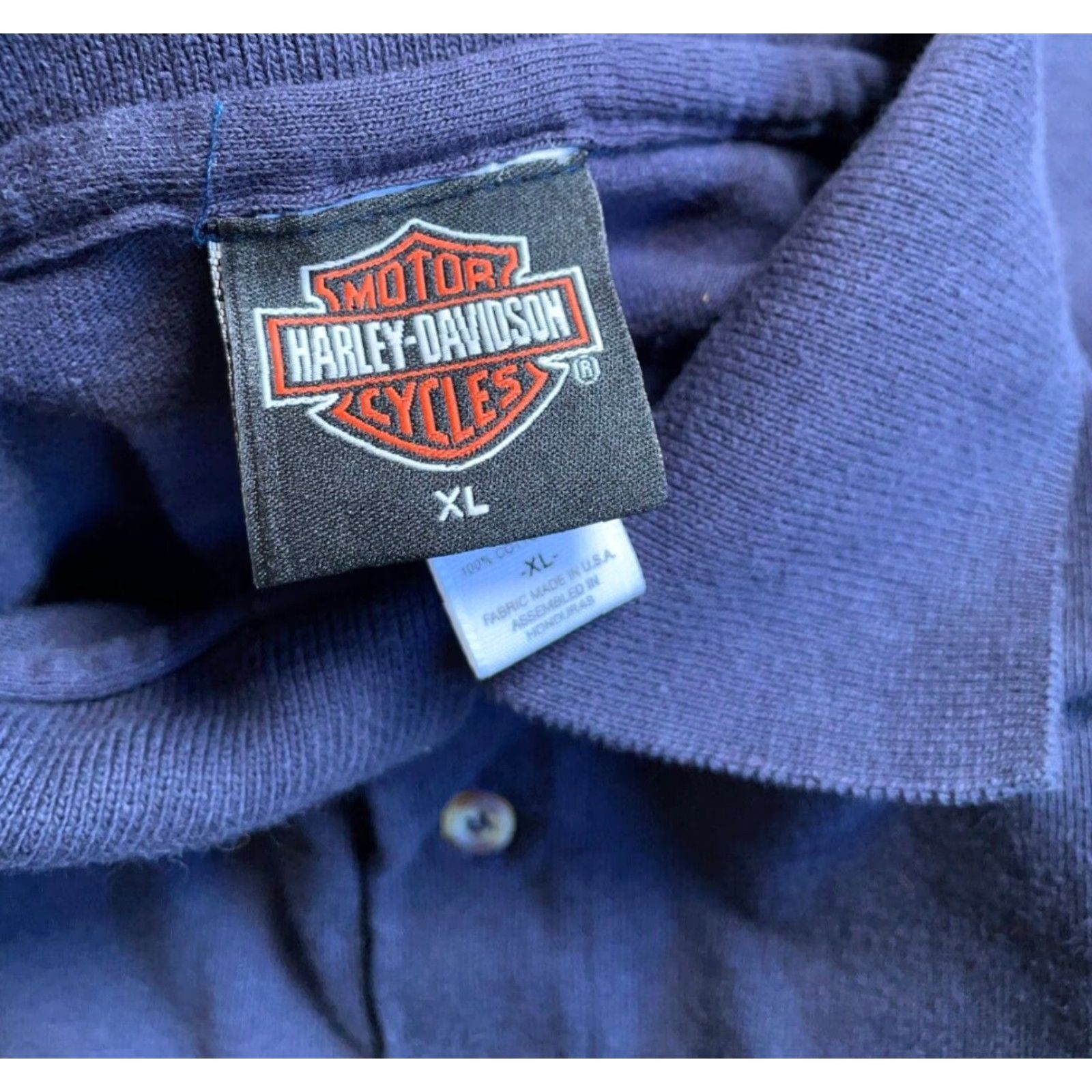 Harley Davidson VINTAGE Harley-Davidson Pocket Polo Shirt Adult XL Dark Blue Biker 2001 Mens Size US XL / EU 56 / 4 - 4 Thumbnail