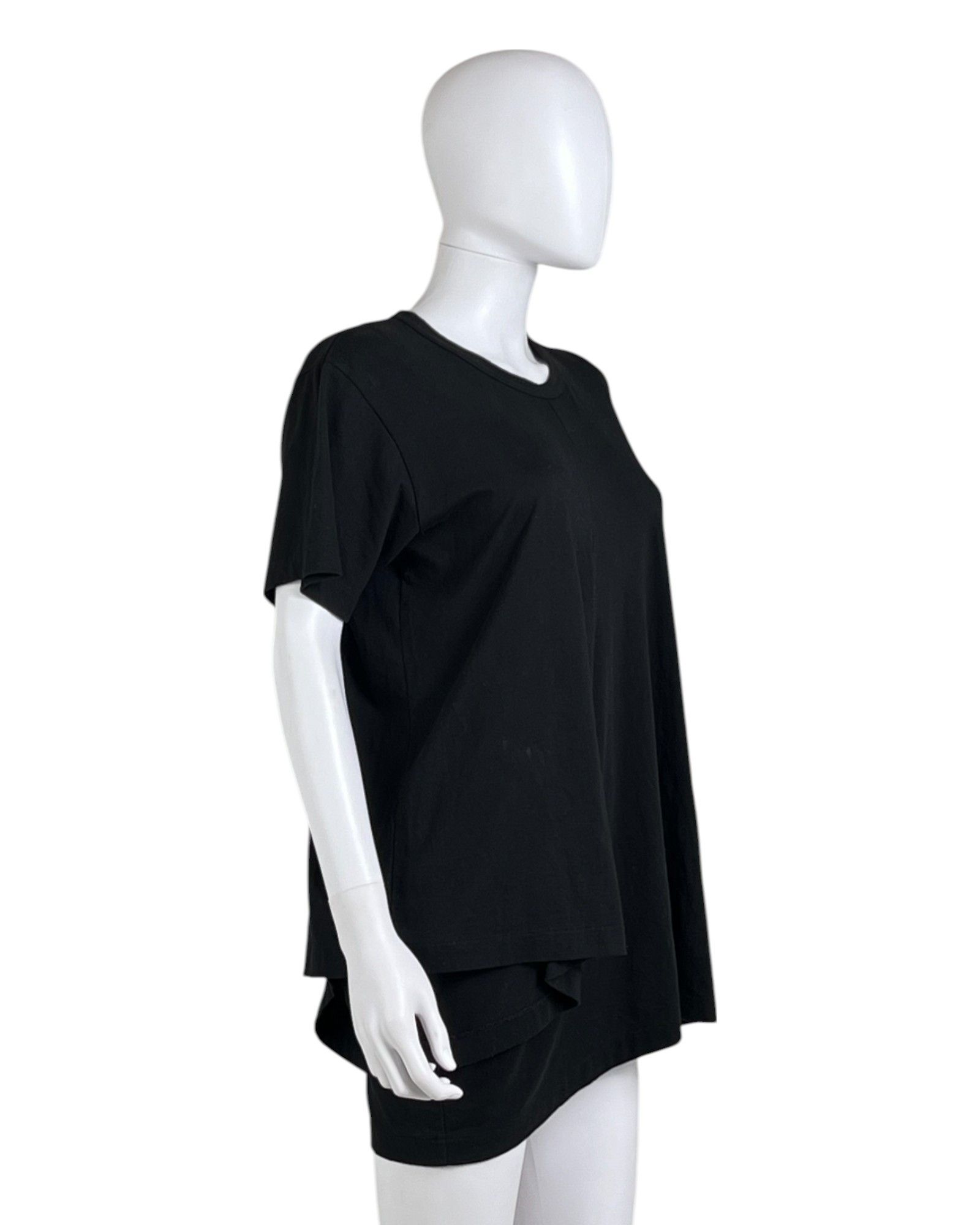 Comme des Garcons S/S 2023 Black Asymmetric Ruffle T-Shirt Size L / US 10 / IT 46 - 2 Thumbnail
