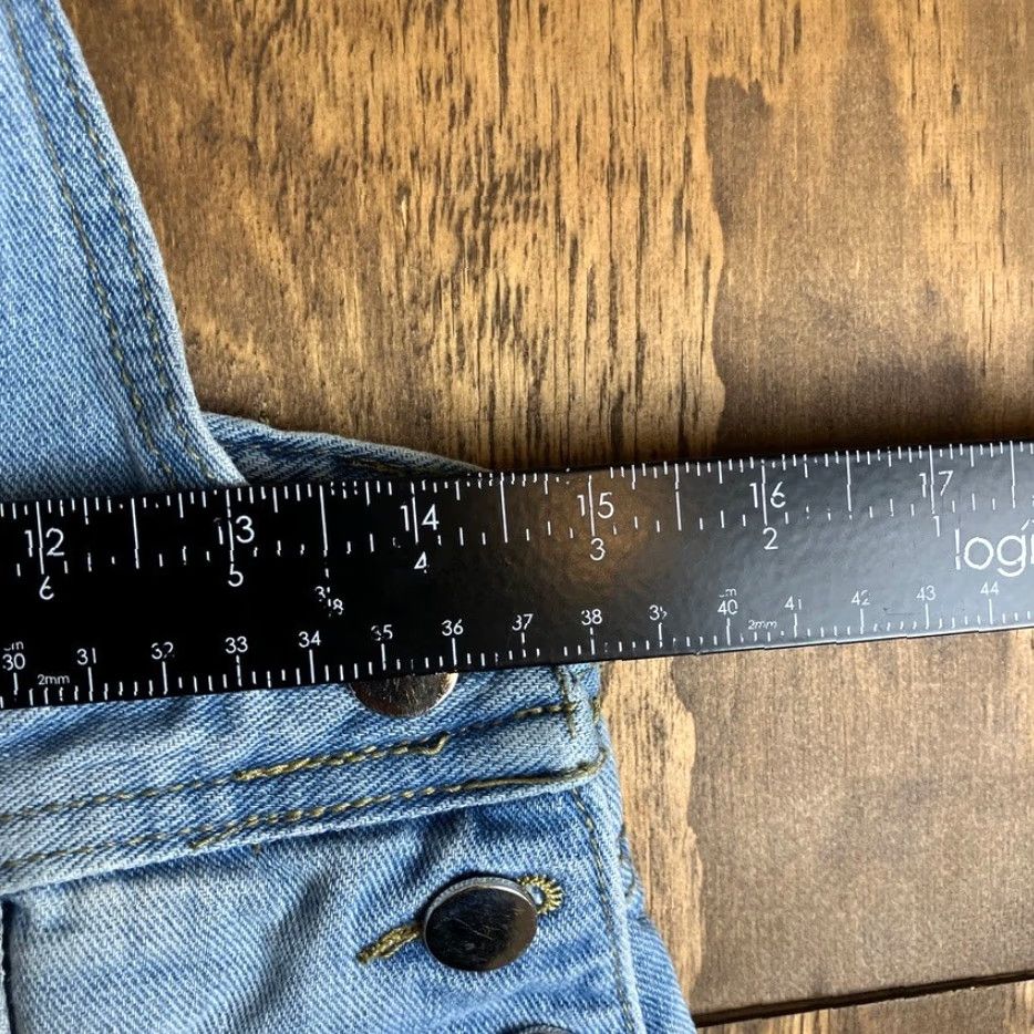 Denime Unbranded Womens Short Overalls Blue Denim Y2K Streetwear Distressed Medium Size 32" / US 10 / IT 46 - 5 Thumbnail
