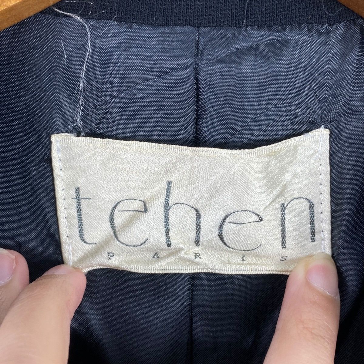 Vintage Vintage TEHEN PARIS Women Black 4 Button Blazer Coat Jacket Size 34R - 4 Thumbnail