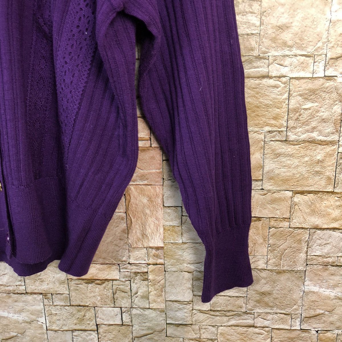 Homespun Knitwear × Japanese Brand Kosugi Purple vintage Cardigan Knitwear #A847 Size L / US 10 / IT 46 - 7 Thumbnail