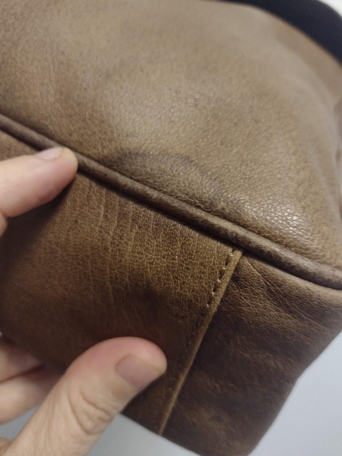 The Unbranded Brand VTG Leather Document Satchel Bag Push Lock Adjustable Strap Size ONE SIZE - 10 Thumbnail