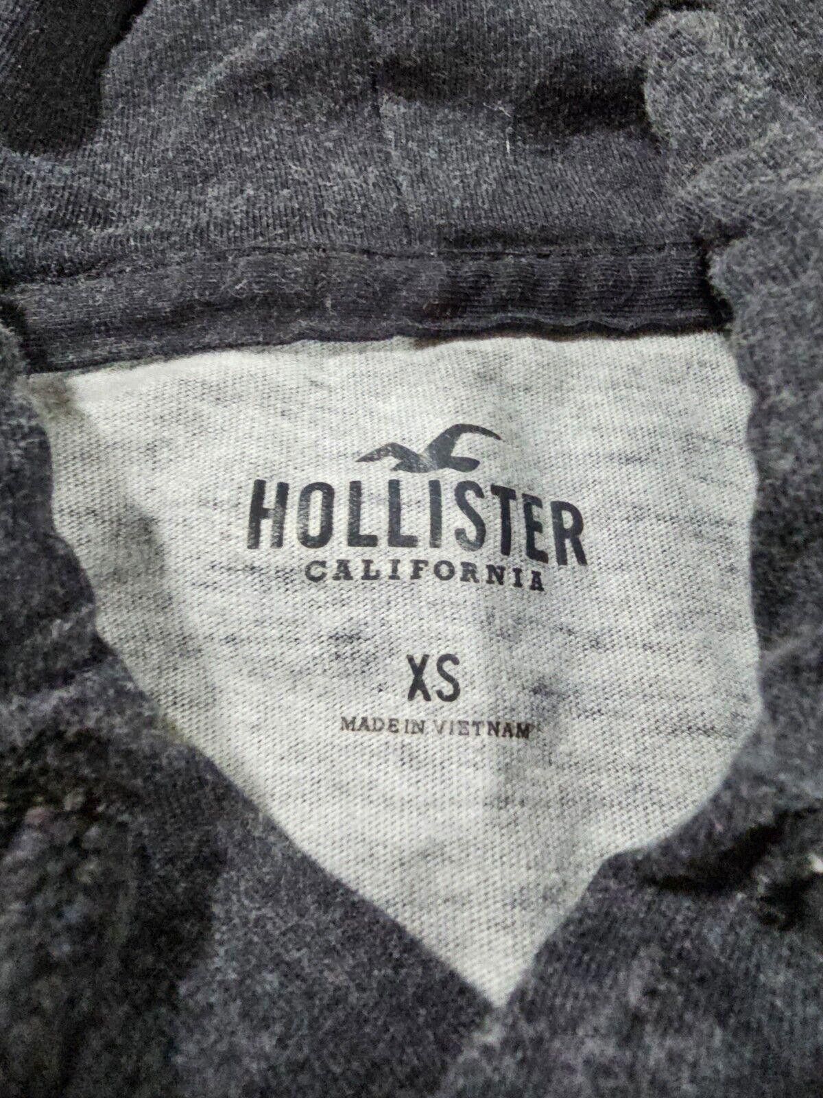 Designer Hollister Hoodie Mens XS Heather Gray Drawstring Hoodie Size US XS / EU 42 / 0 - 3 Thumbnail