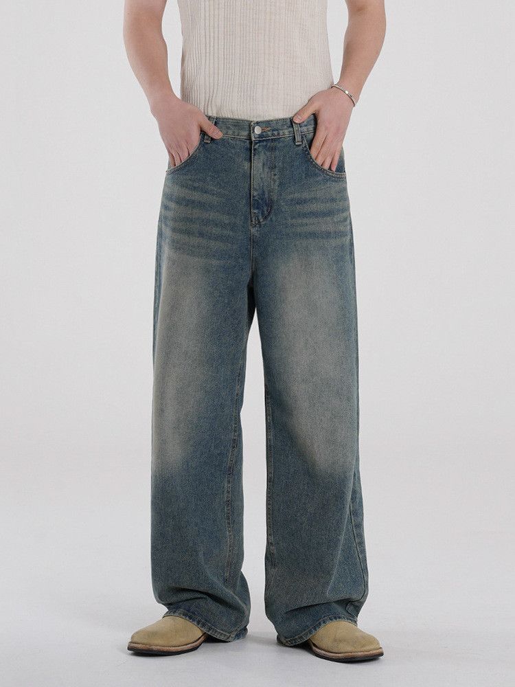 Japanese Brand × Jean Retro straight leg loose wide leg jeans Size US 32 / EU 48 - 1 Thumbnail