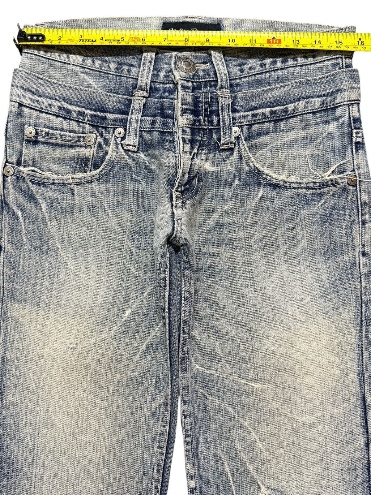 If Six Was Nine Vintage Japan Nylaus Faded Lighting Thunder Wash Wide Leg Size US 31 - 12 Thumbnail