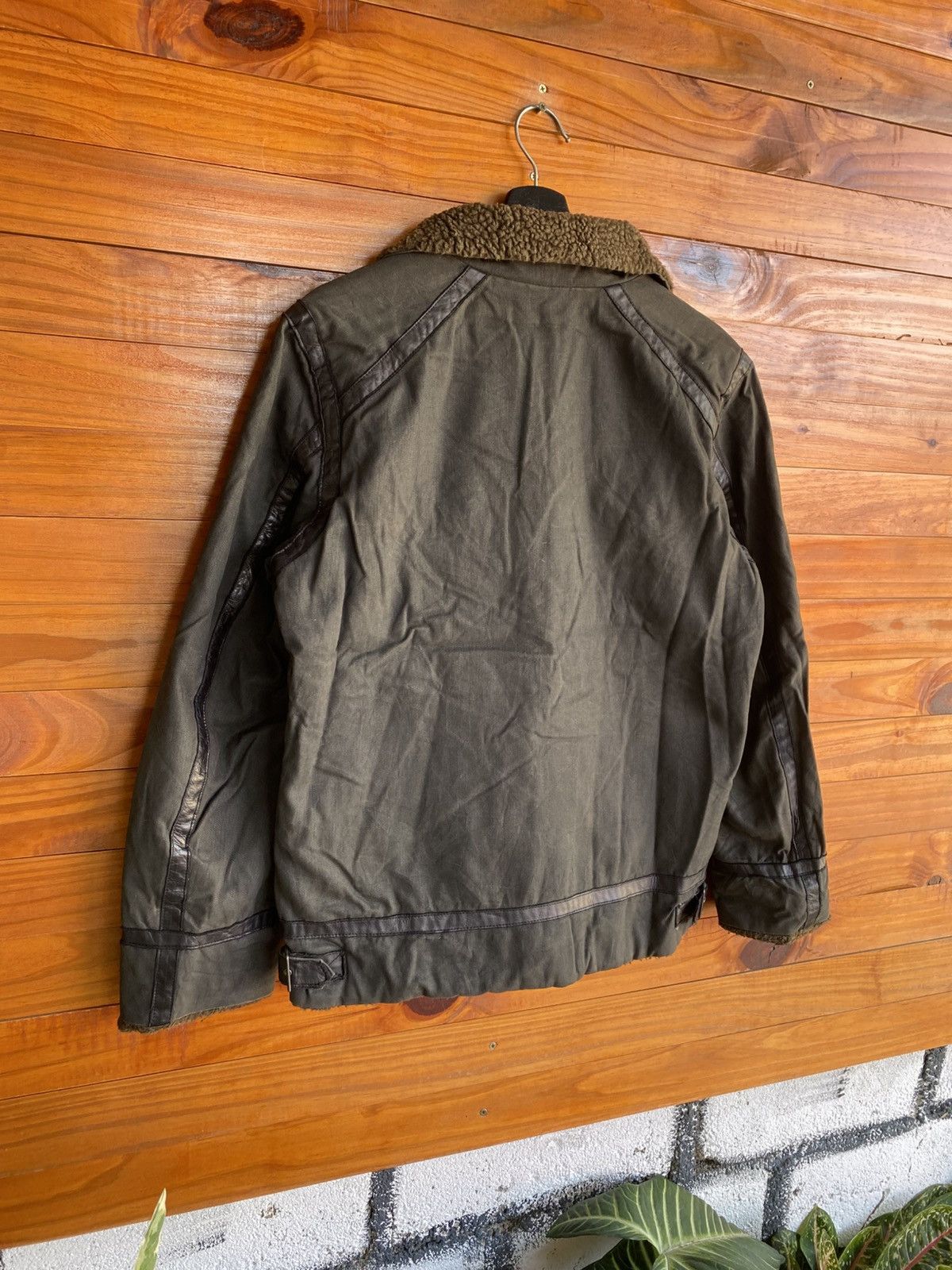 Japanese Brand Rattle Trap Sherpa Lined Olive Green Jacket Biker Winter Size US M / EU 48-50 / 2 - 16 Thumbnail
