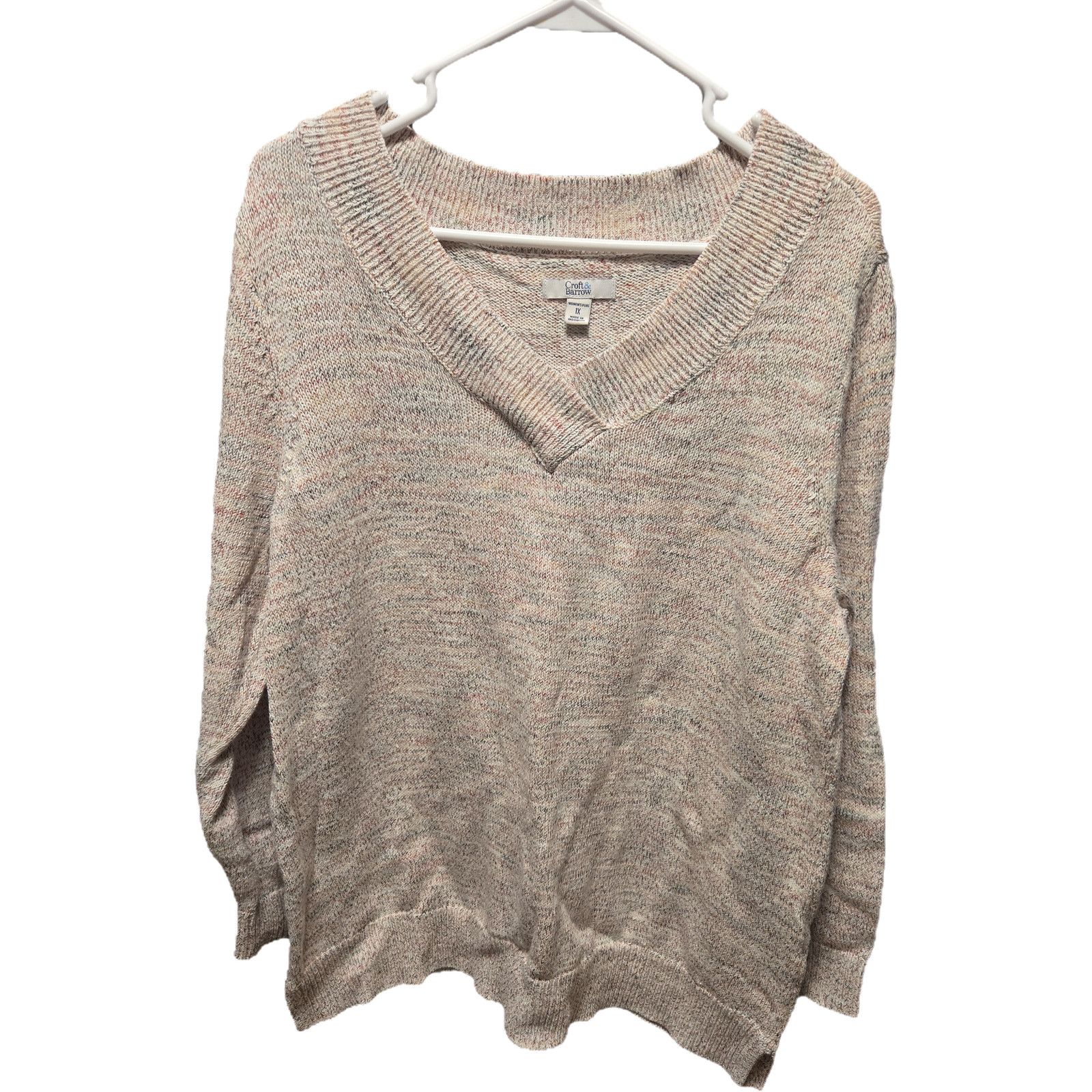 Croft & Barrow Croft & Barrow Women's Plus 1X Marled V-Neck Sweater Size XL / US 12-14 / IT 48-50 - 5 Thumbnail