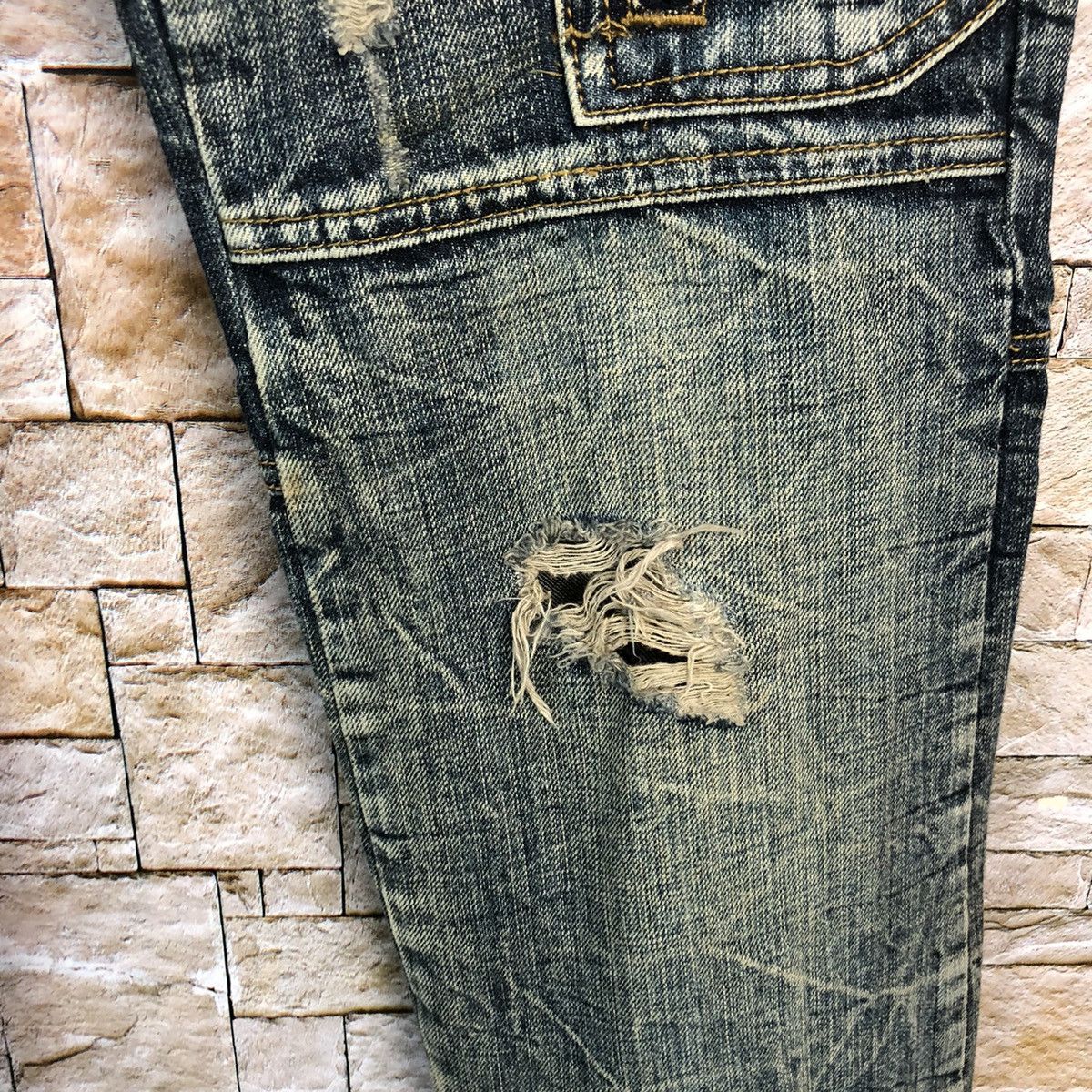semanticdesign DL Semantic Design Blue Distressed Denim Pants #A144 Size US 28 / EU 44 - 14 Thumbnail