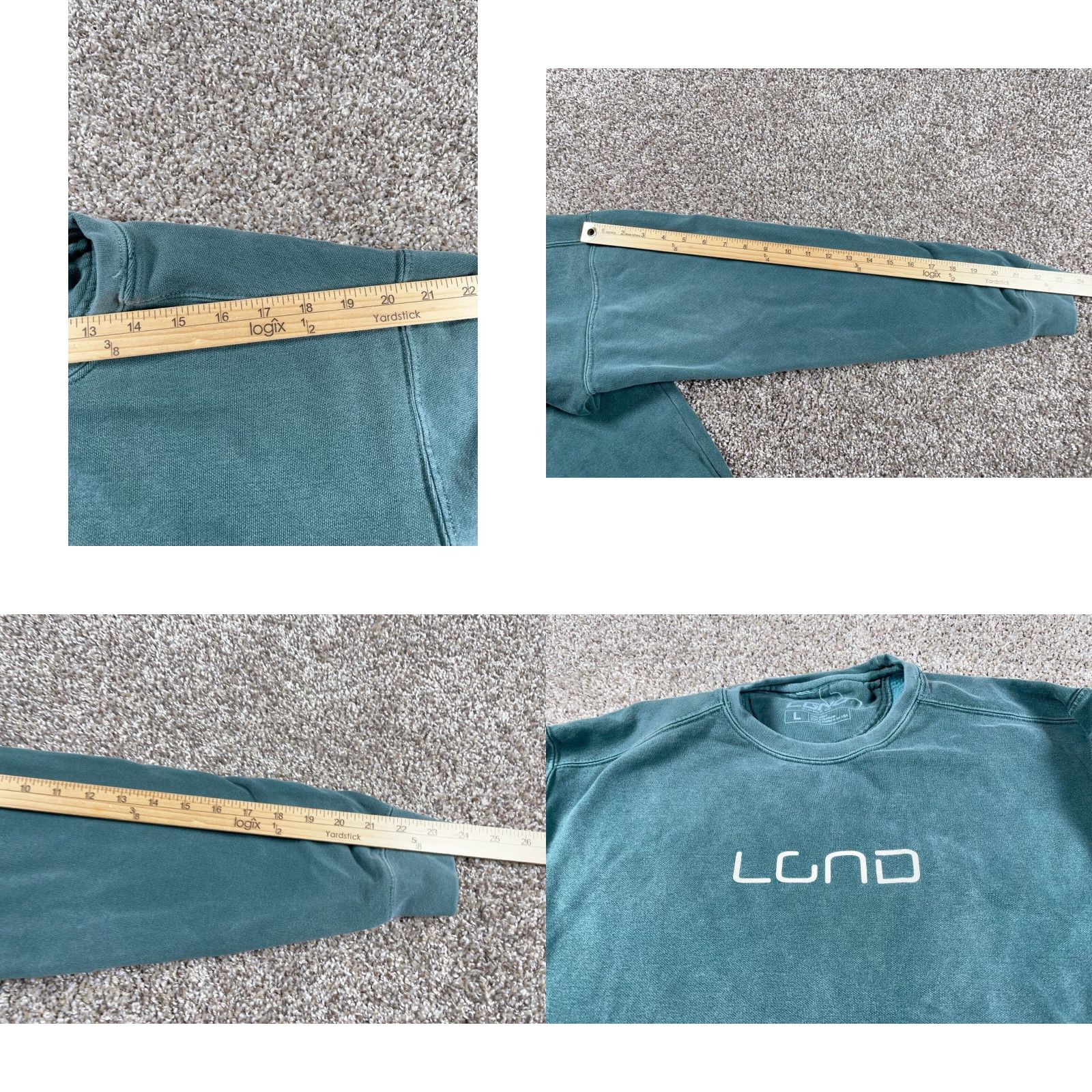 Vintage LGND Supply Co. Garment Dyed Sweatshirt Adult Large Green Graphic Print Cars Mens Size US L / EU 52-54 / 3 - 8 Thumbnail