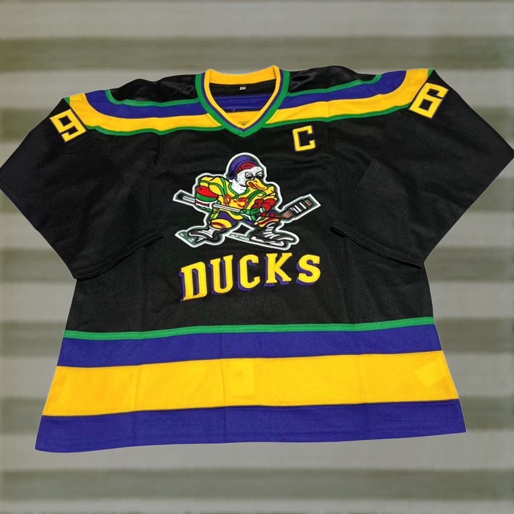 Vintage Charlie Conway Mighty Ducks Hockey Jersey XXXL Embroidered Fight Strap T-Shirt Mens Black 3XL Size US XXL / EU 58 / 5 - 1 Thumbnail