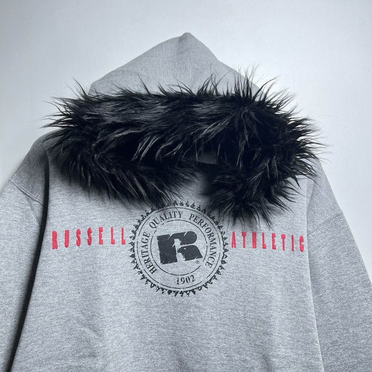 Russell Athletic Vintage Russel Athletic Made In Usa Faux Fur Hoodie Size US M / EU 48-50 / 2 - 2 Thumbnail