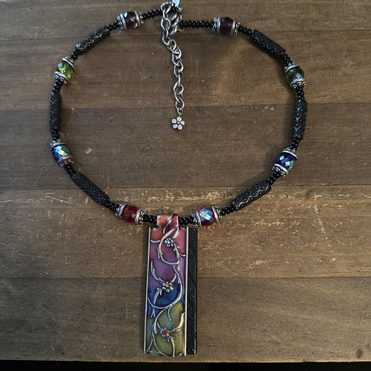 Chicos Chico’s beaded colorful floral pendant wire necklace Size ONE SIZE - 6 Thumbnail