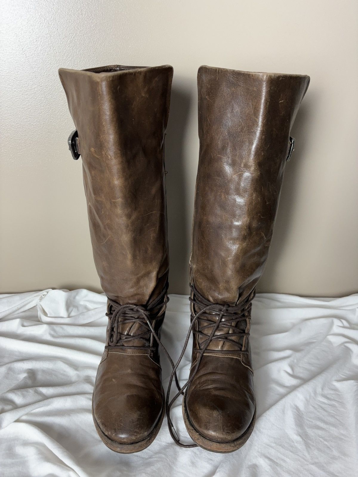 Leather LEATHER BONDAGE MOTO BOOTS LACE UP Size US 7 / IT 37 - 4 Thumbnail