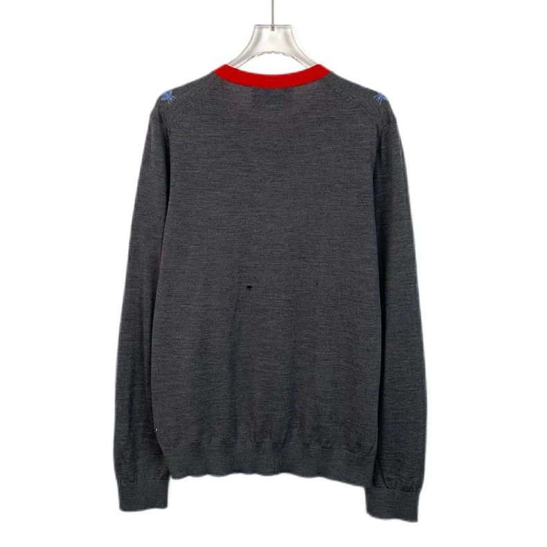 Gucci Gucci Dark gray bee embroidery wool round-neck long-sleeved Size US L / EU 52-54 / 3 - 2 Thumbnail