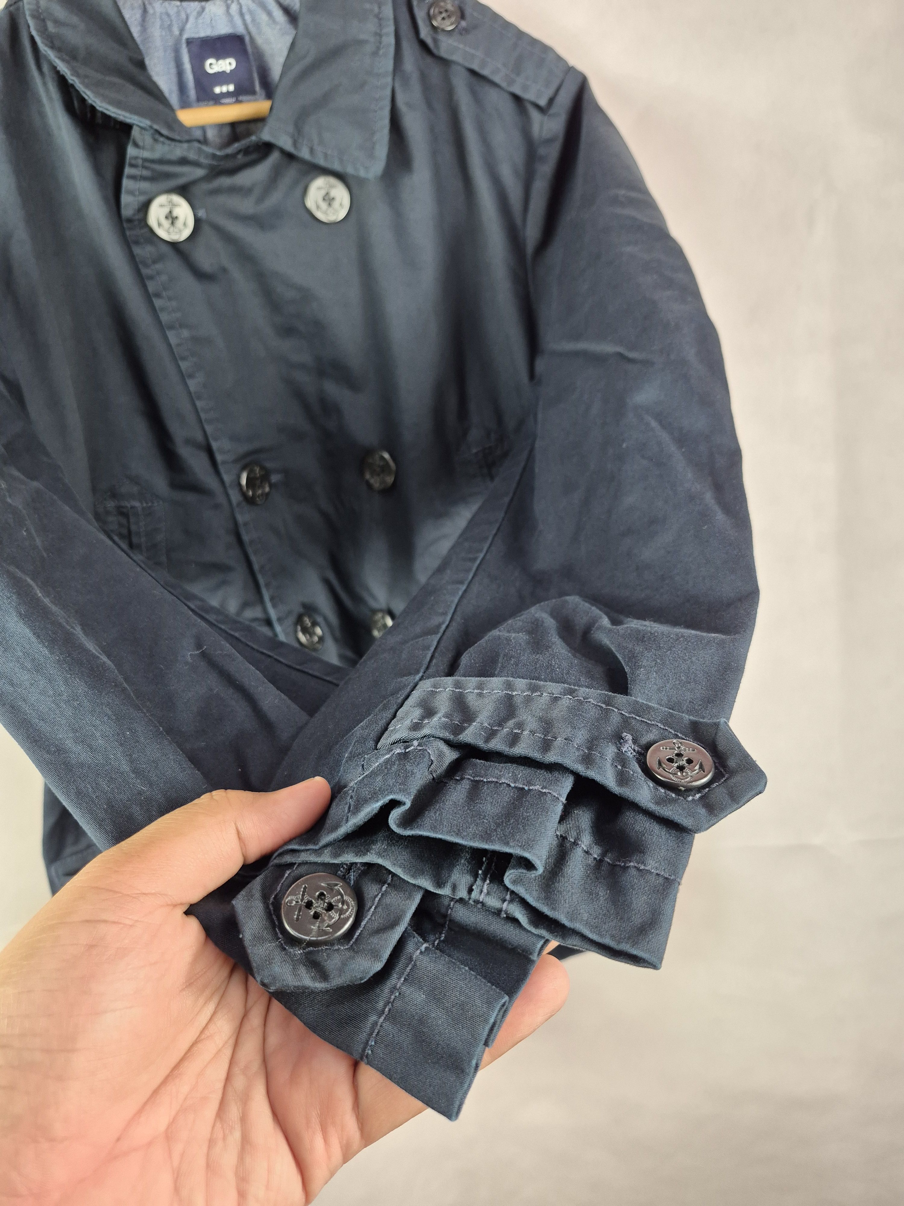 Gap 🔥 GAP True Navy Spring Waxed Parka Jacket Size US L / EU 52-54 / 3 - 6 Thumbnail