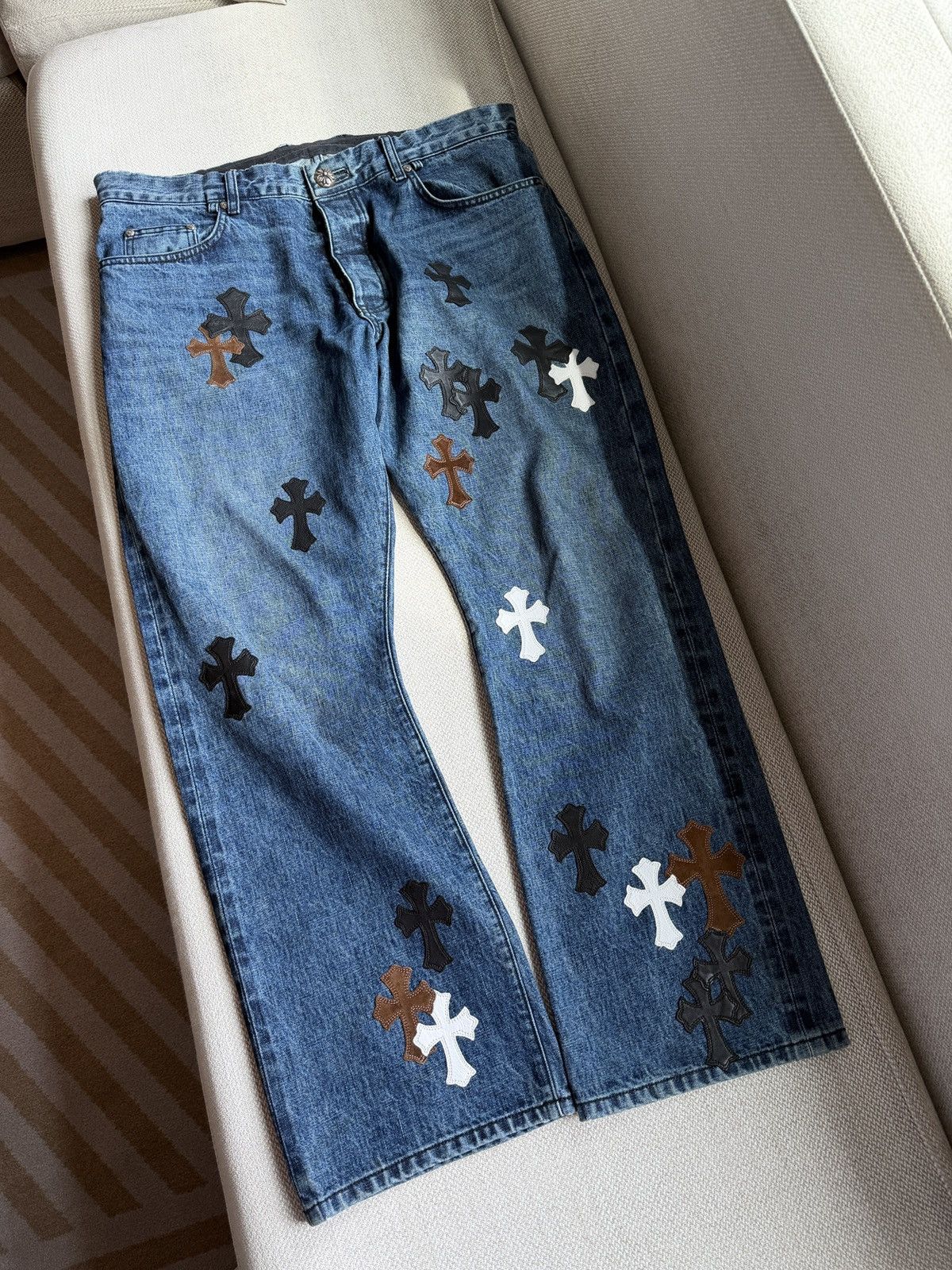 Chrome Hearts Chrome Hearts Multicolor Cross Patches Blue Jeans Size US 38 / EU 54 - 1 Thumbnail