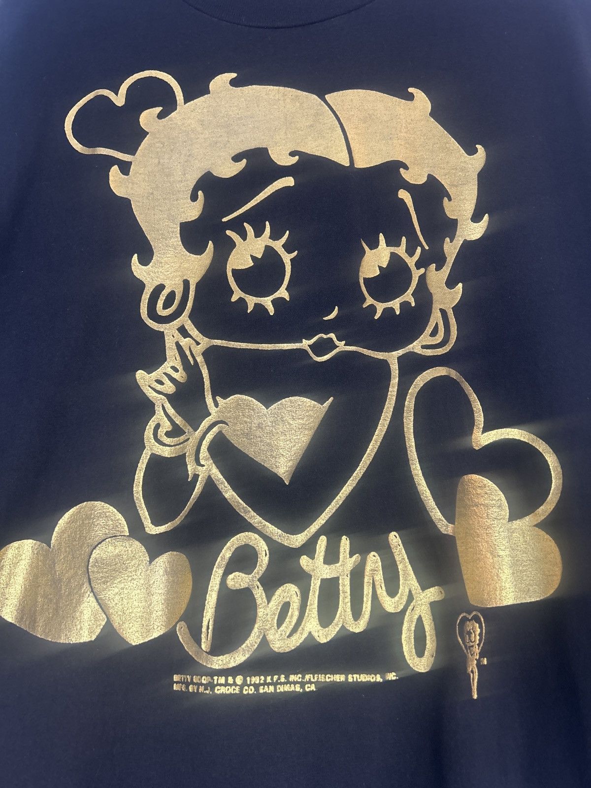 Vintage Vintage 1992 Betty Boop Gold Single Stitch Tes Size US L / EU 52-54 / 3 - 2 Thumbnail